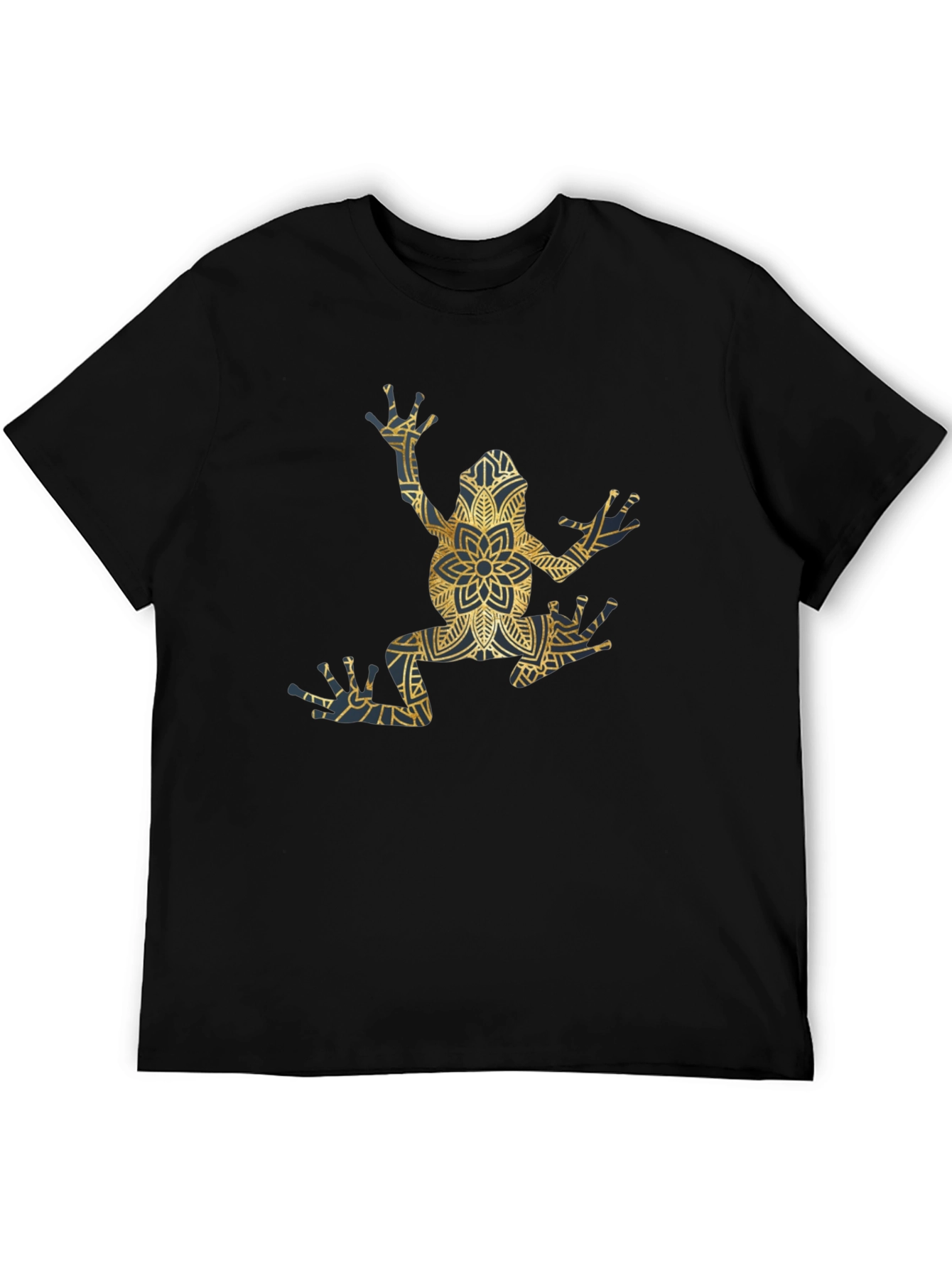 Frog Mandala Graphic Tee - Unique Mens Black T-Shirt