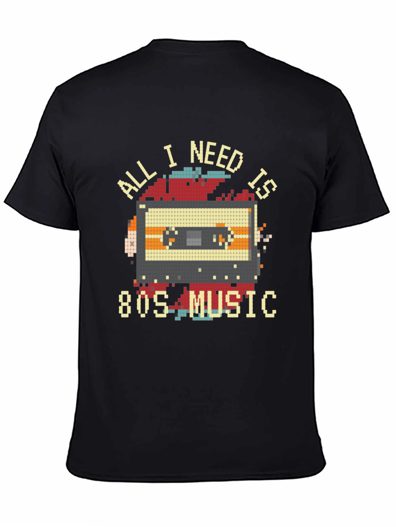 Retro 80s Music Cassette T-Shirt - Pixel Art Style