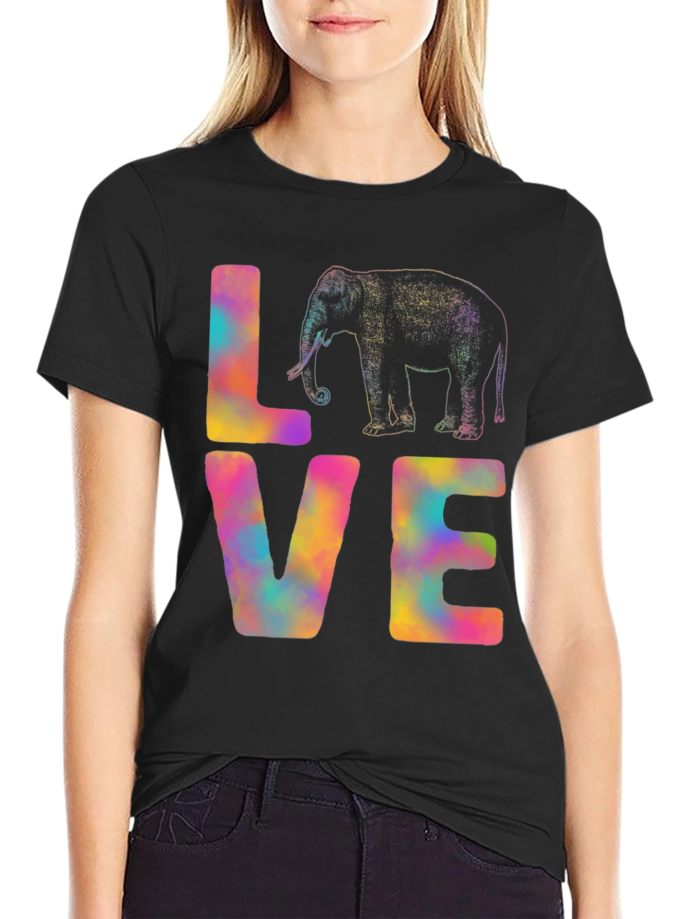 Elephant Love Tie-Dye Graphic Tee - Unisex