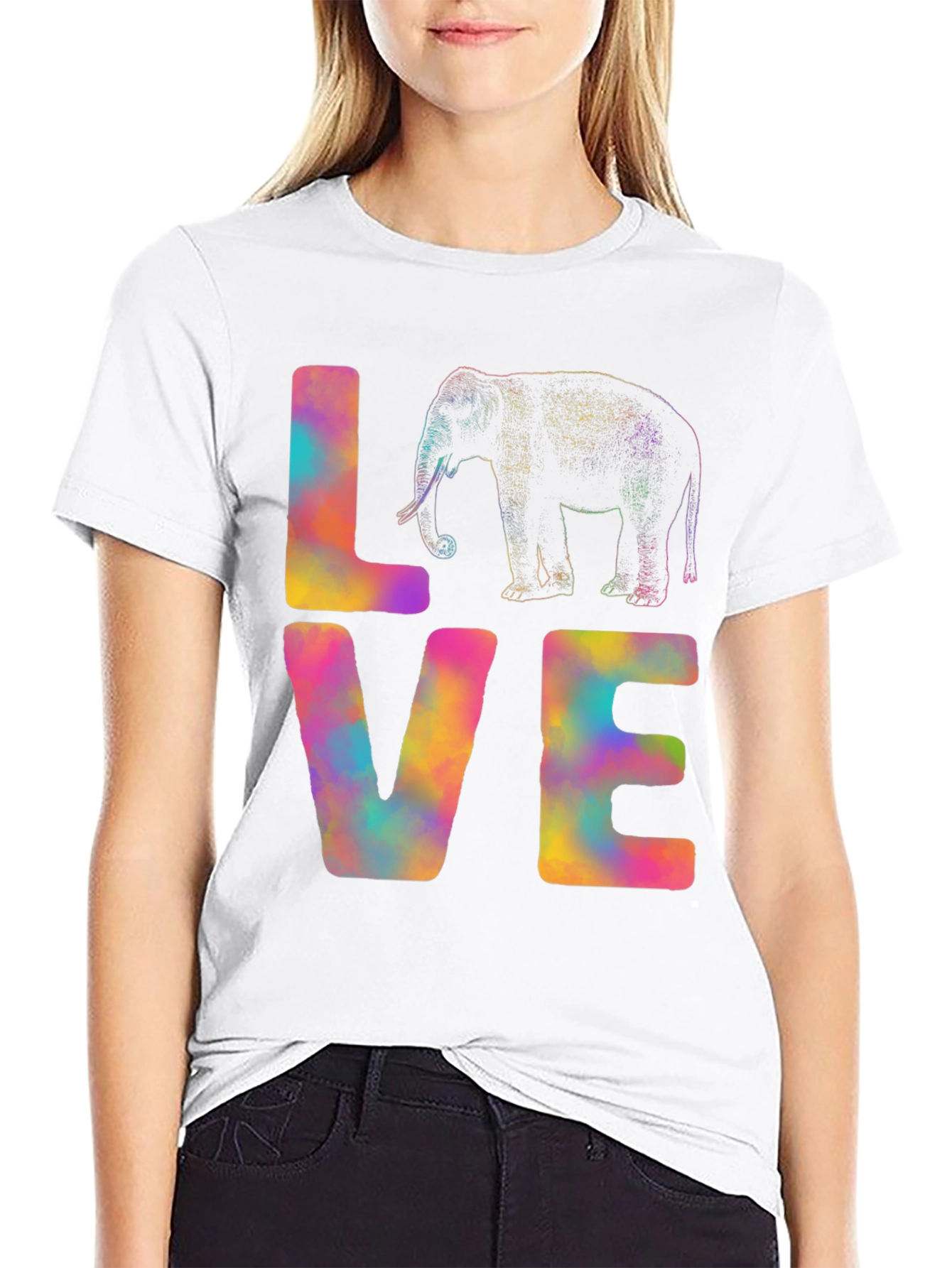 Elephant Love Tie-Dye Graphic Tee - Unisex