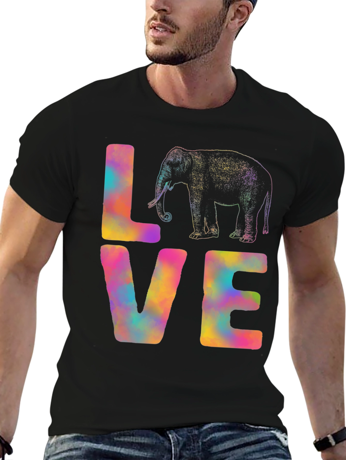 Elephant Love Tie-Dye Graphic Tee - Unisex
