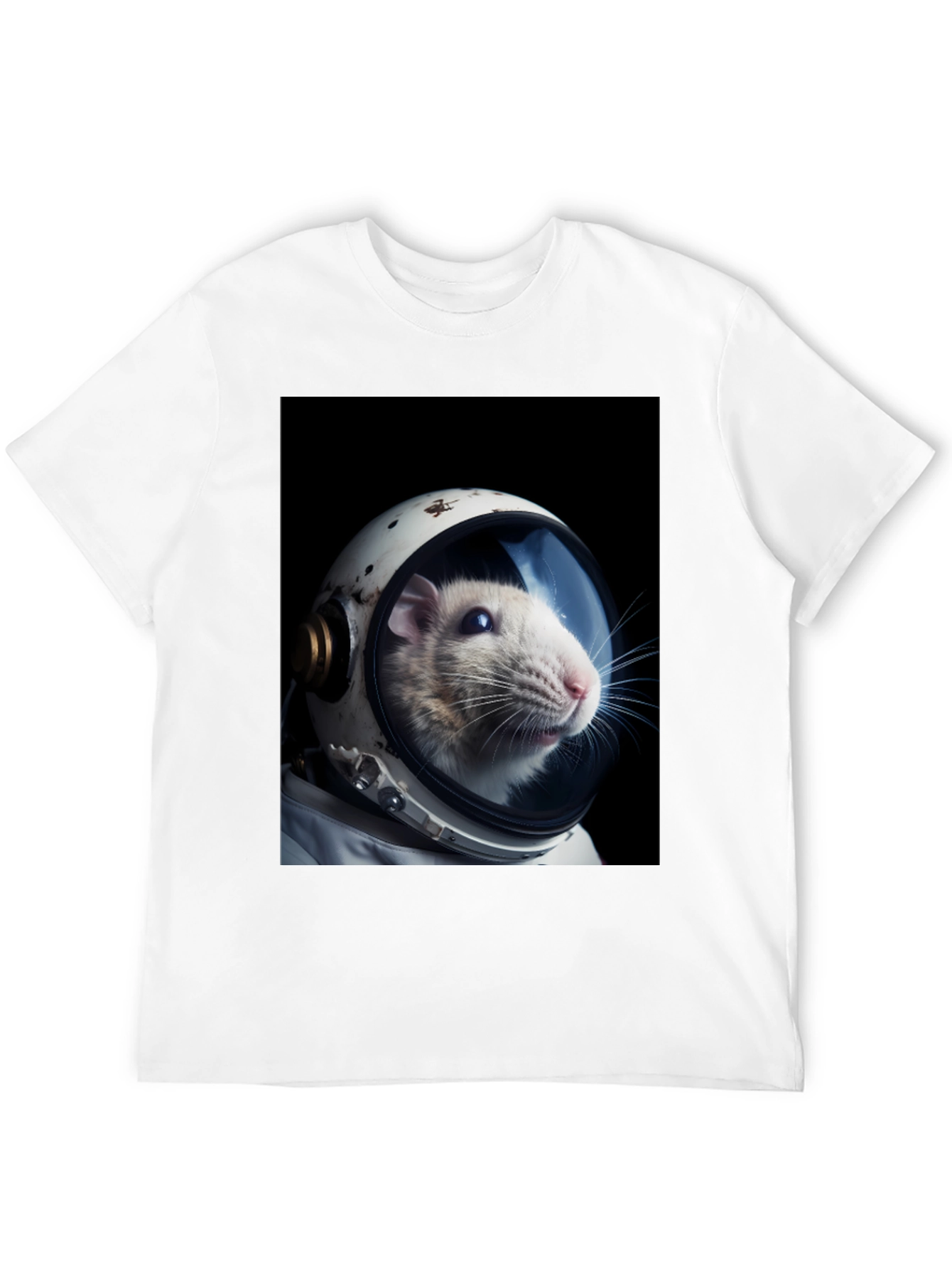 Rat Astronaut Black T-Shirt - Space Explorer