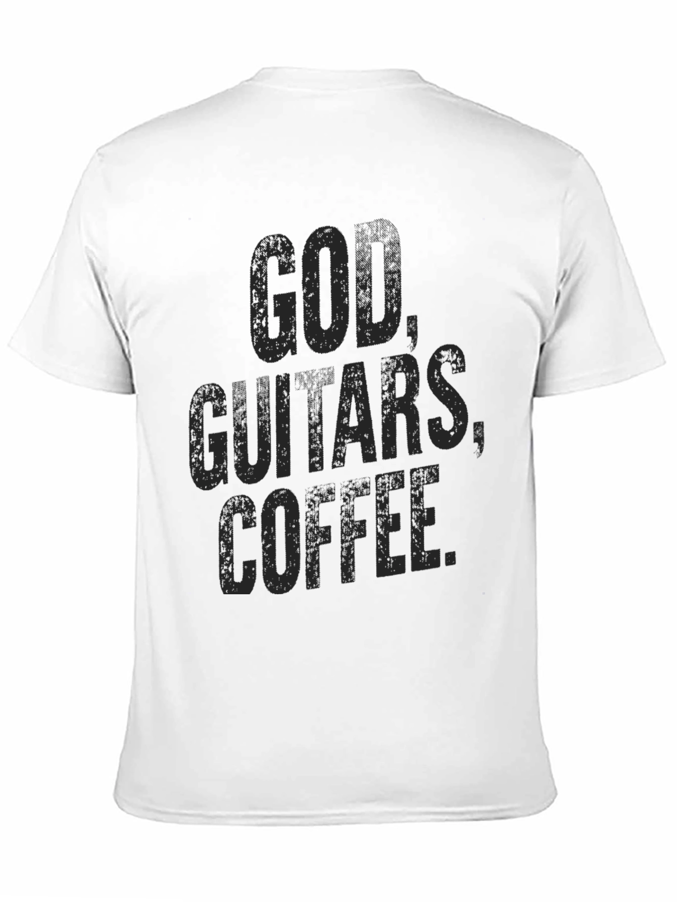God Guitars Coffee Black Graphic Tee