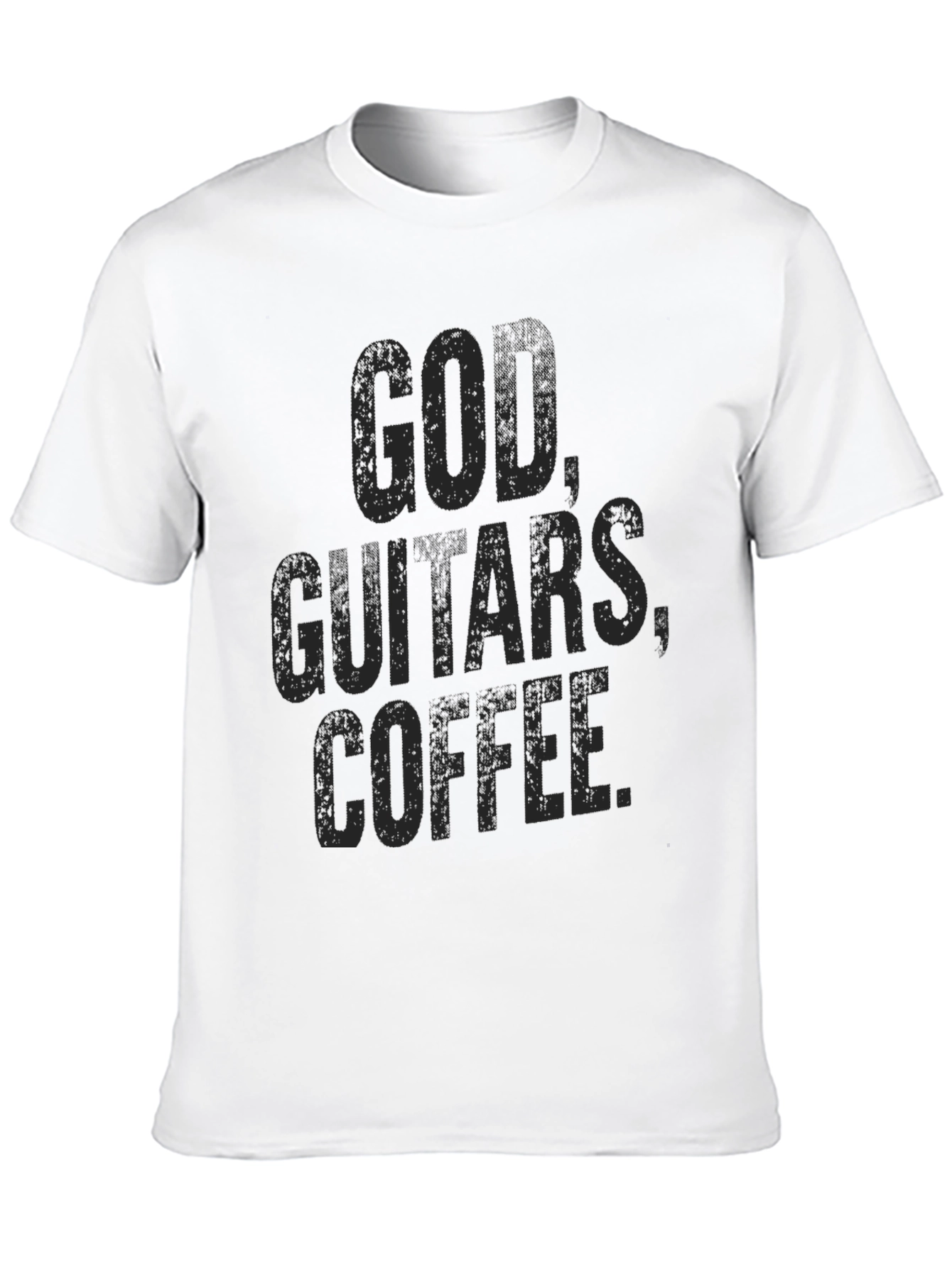 God Guitars Coffee Black Graphic Tee