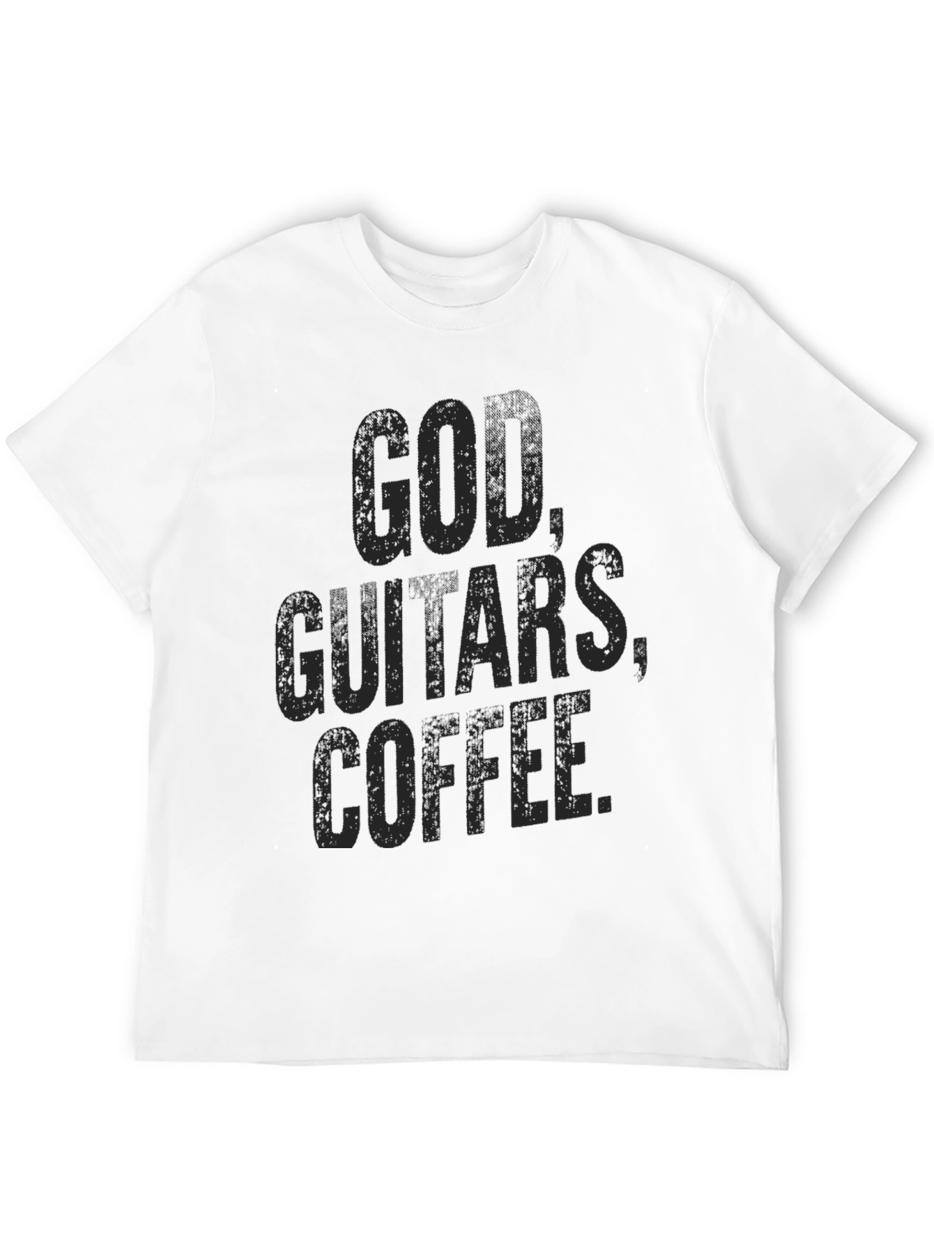 God Guitars Coffee Black Graphic Tee
