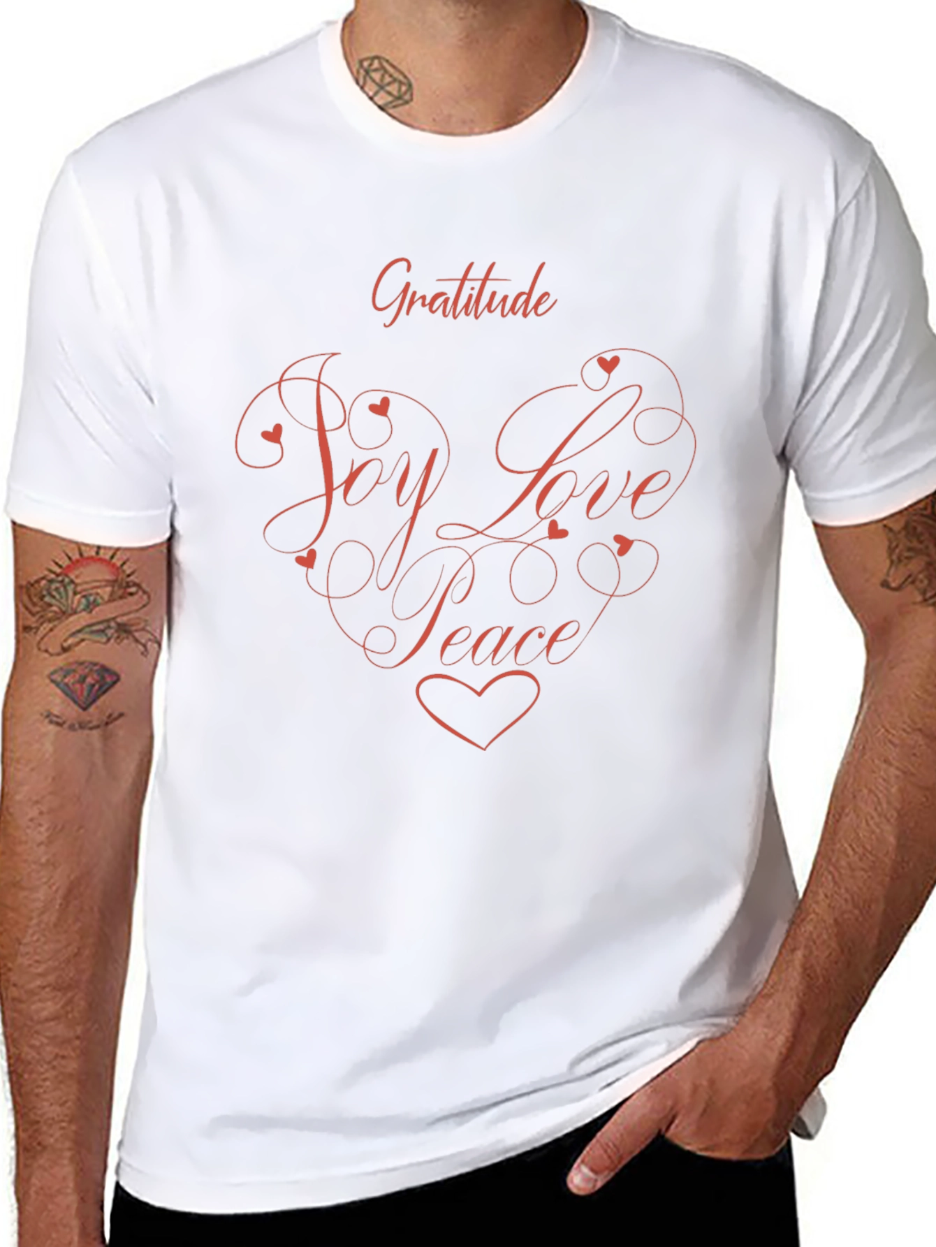 Gratitude Joy Love Peace Heart Tee