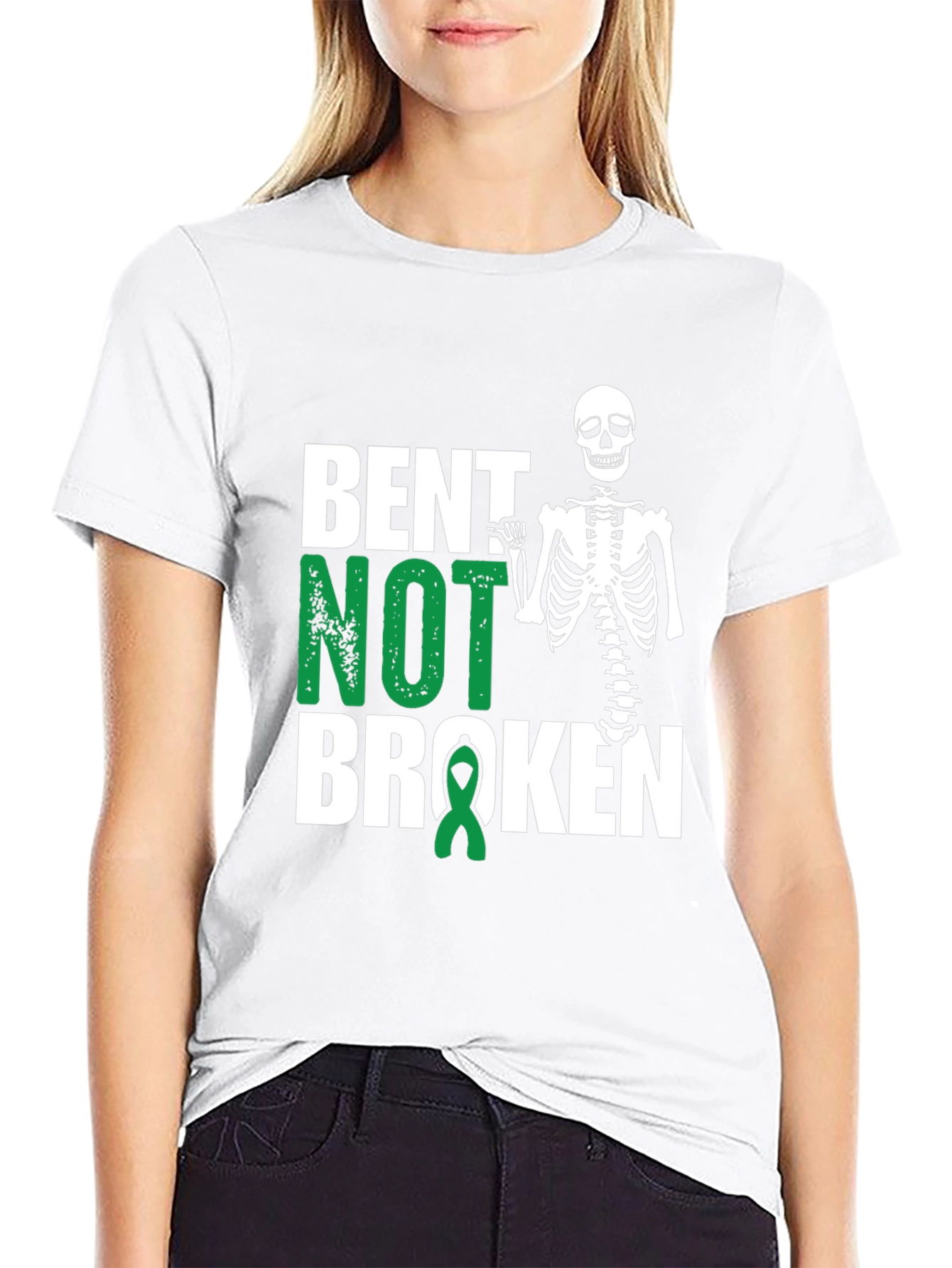 Bent Not Broken Skeleton Graphic Tee