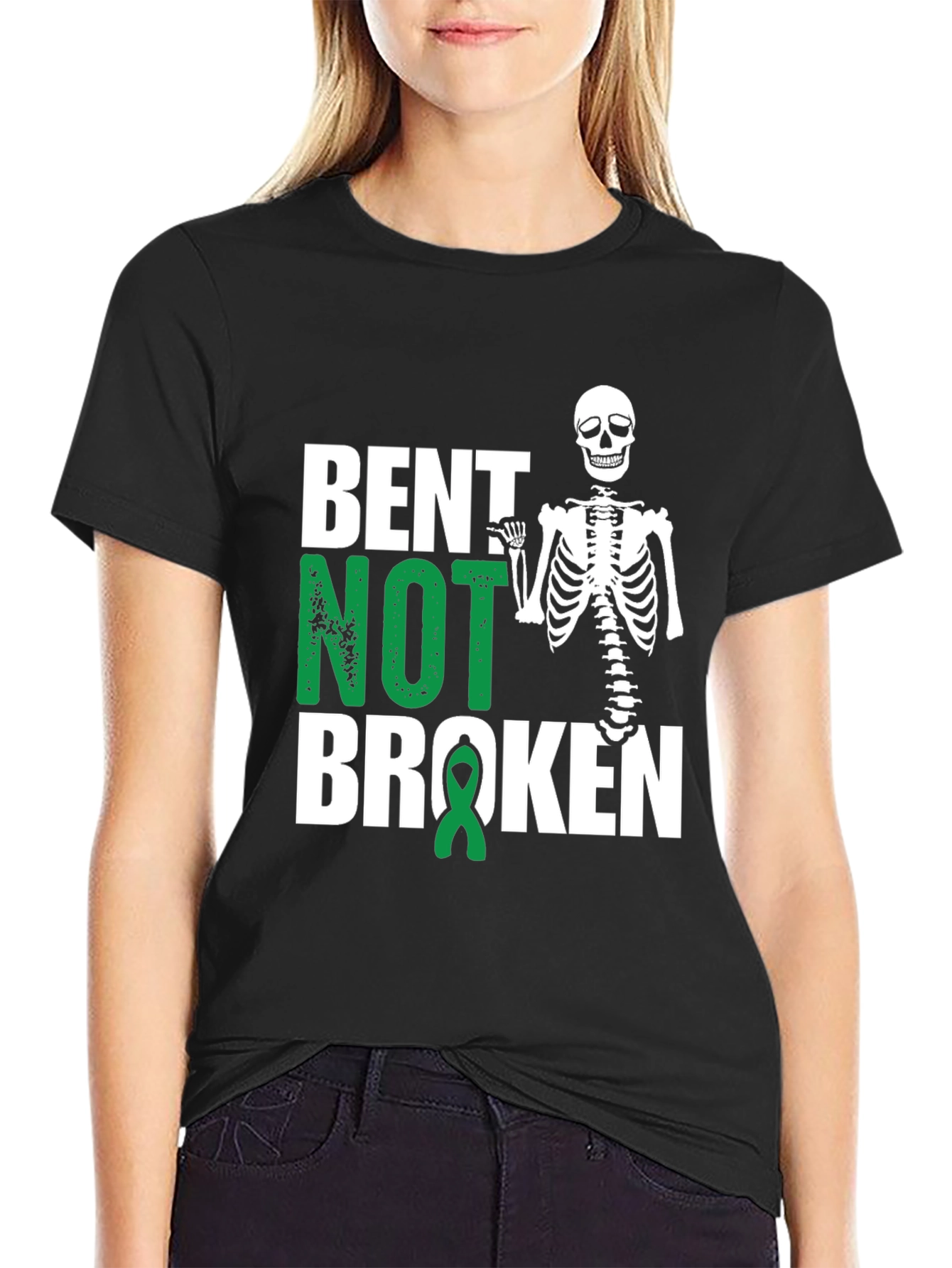 Bent Not Broken Skeleton Graphic Tee