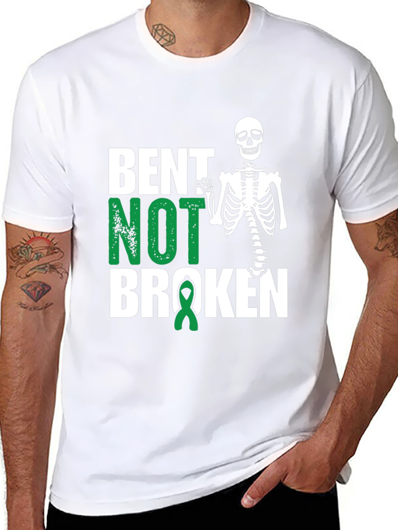 Bent Not Broken Skeleton Graphic Tee
