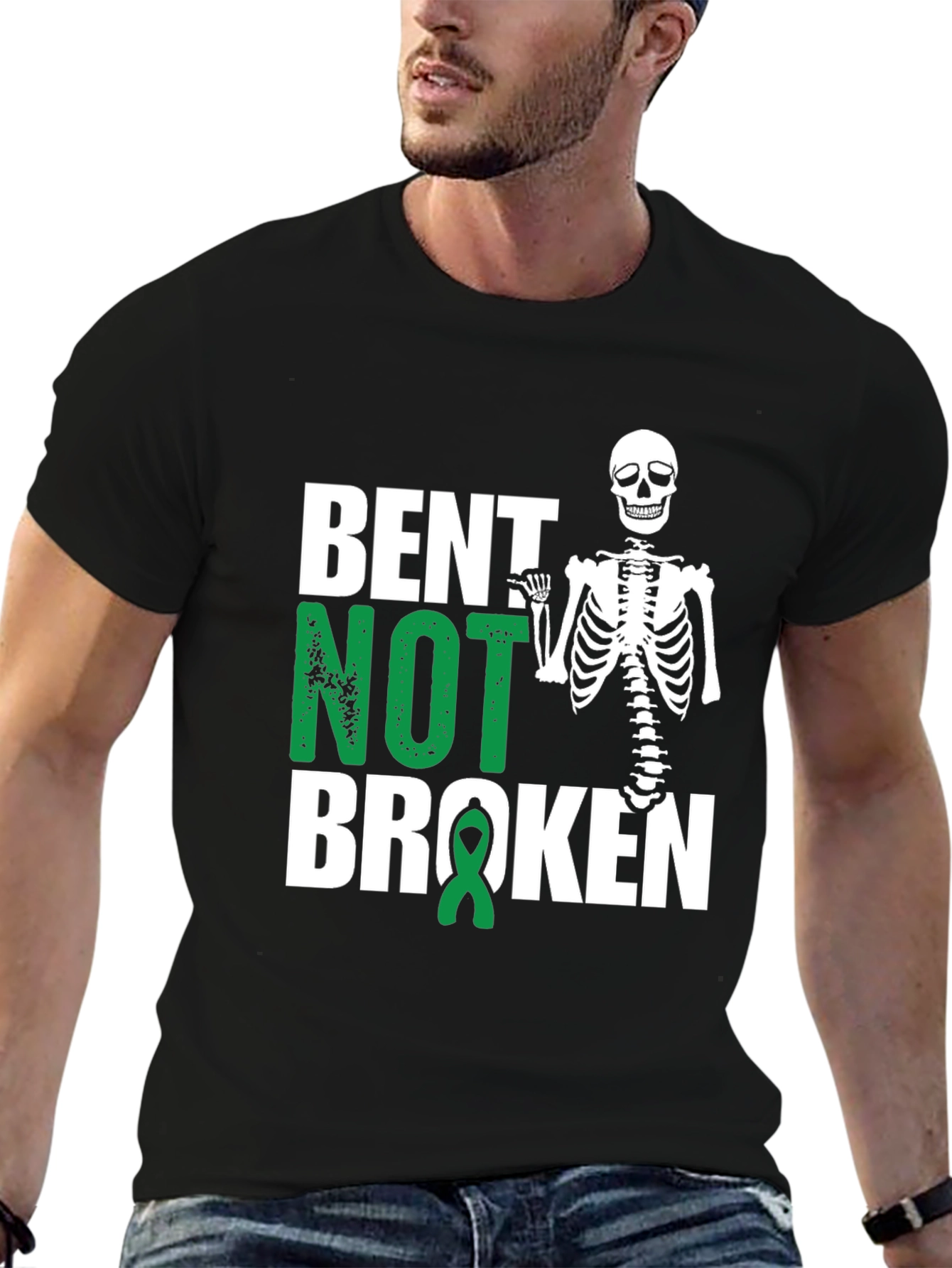 Bent Not Broken Skeleton Graphic Tee