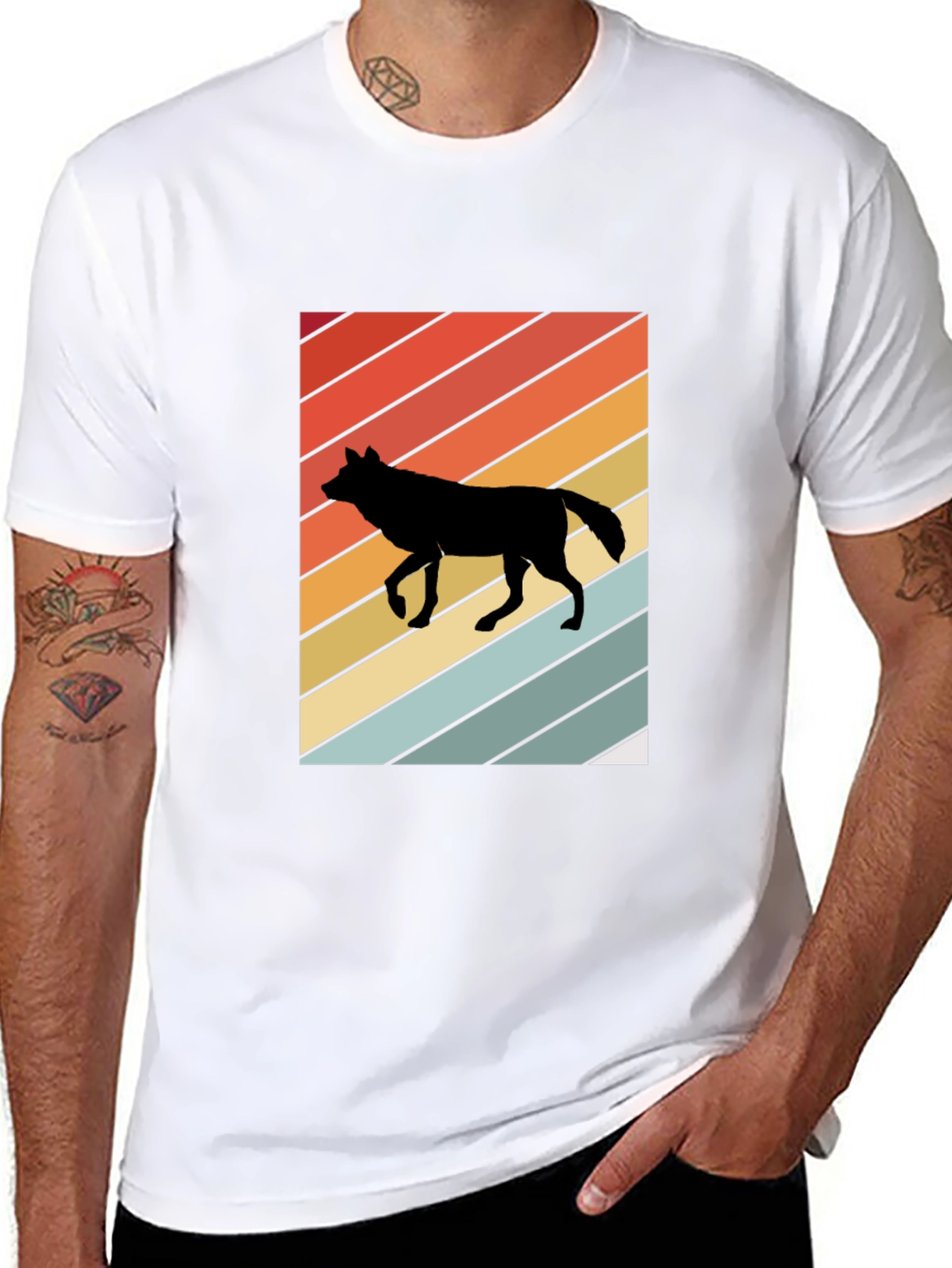 Retro Wolf Graphic Tee - Cool Style!