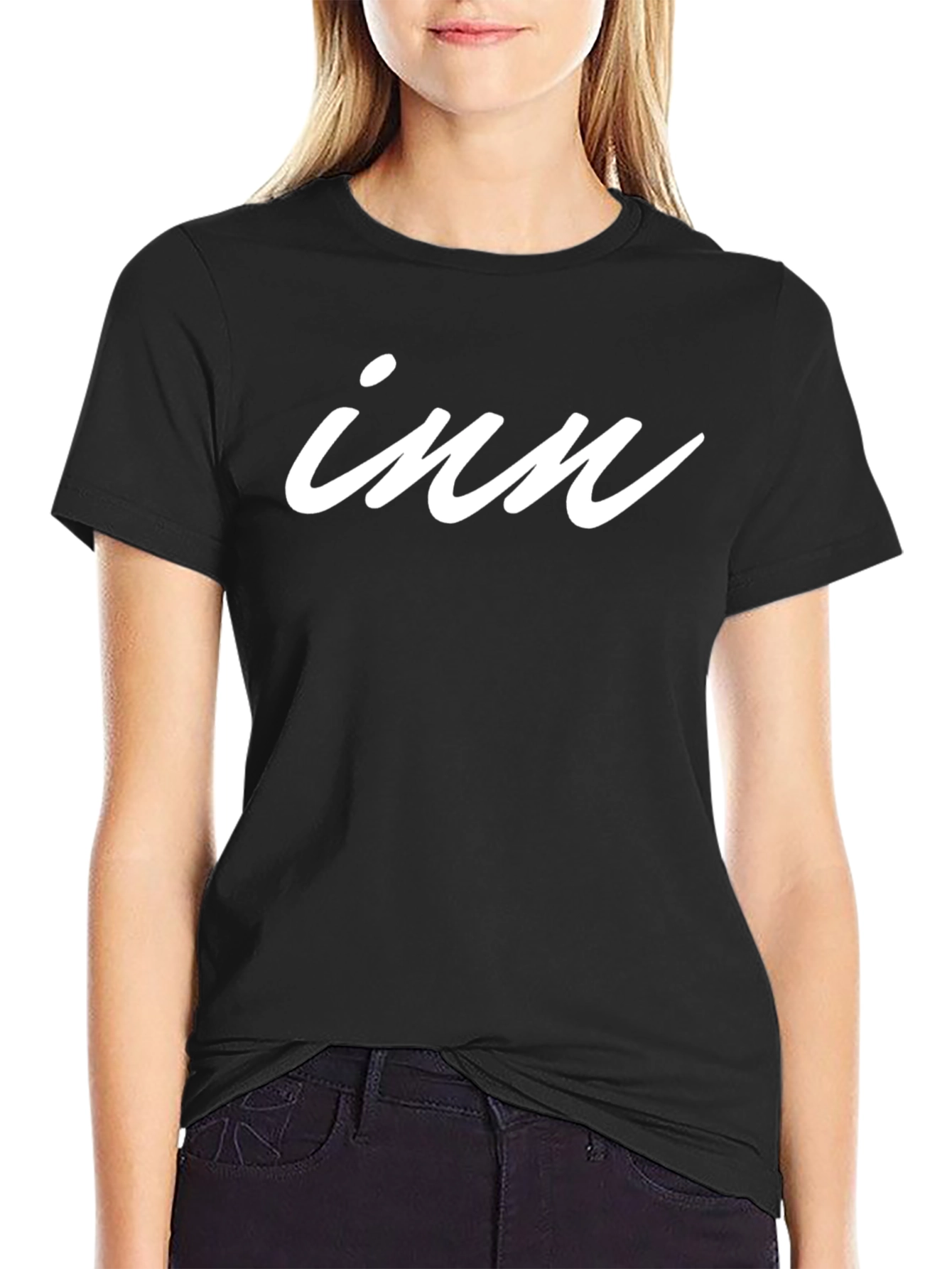 Inn Graphic T-Shirt - Black Cotton Blend Tee