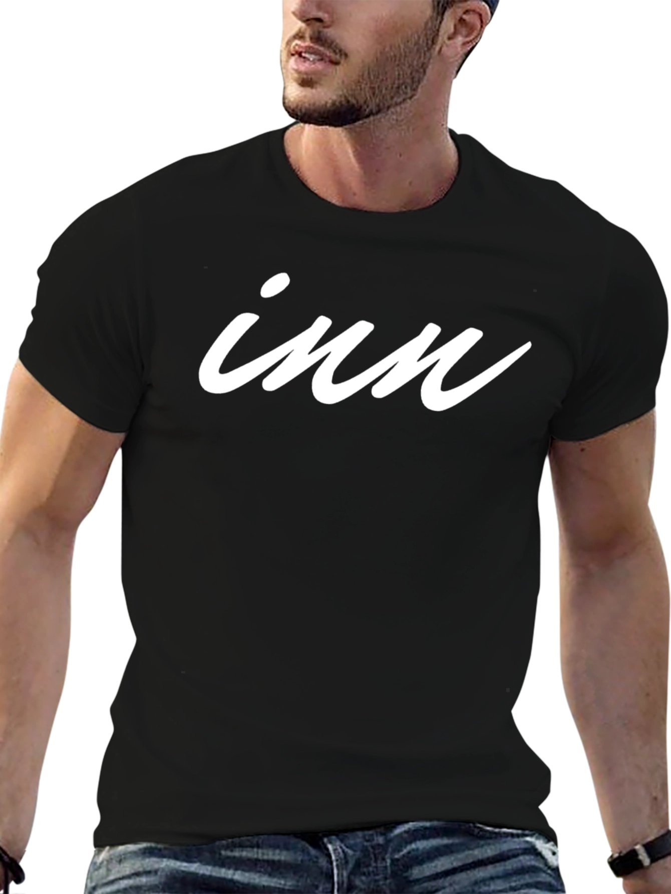 Inn Graphic T-Shirt - Black Cotton Blend Tee