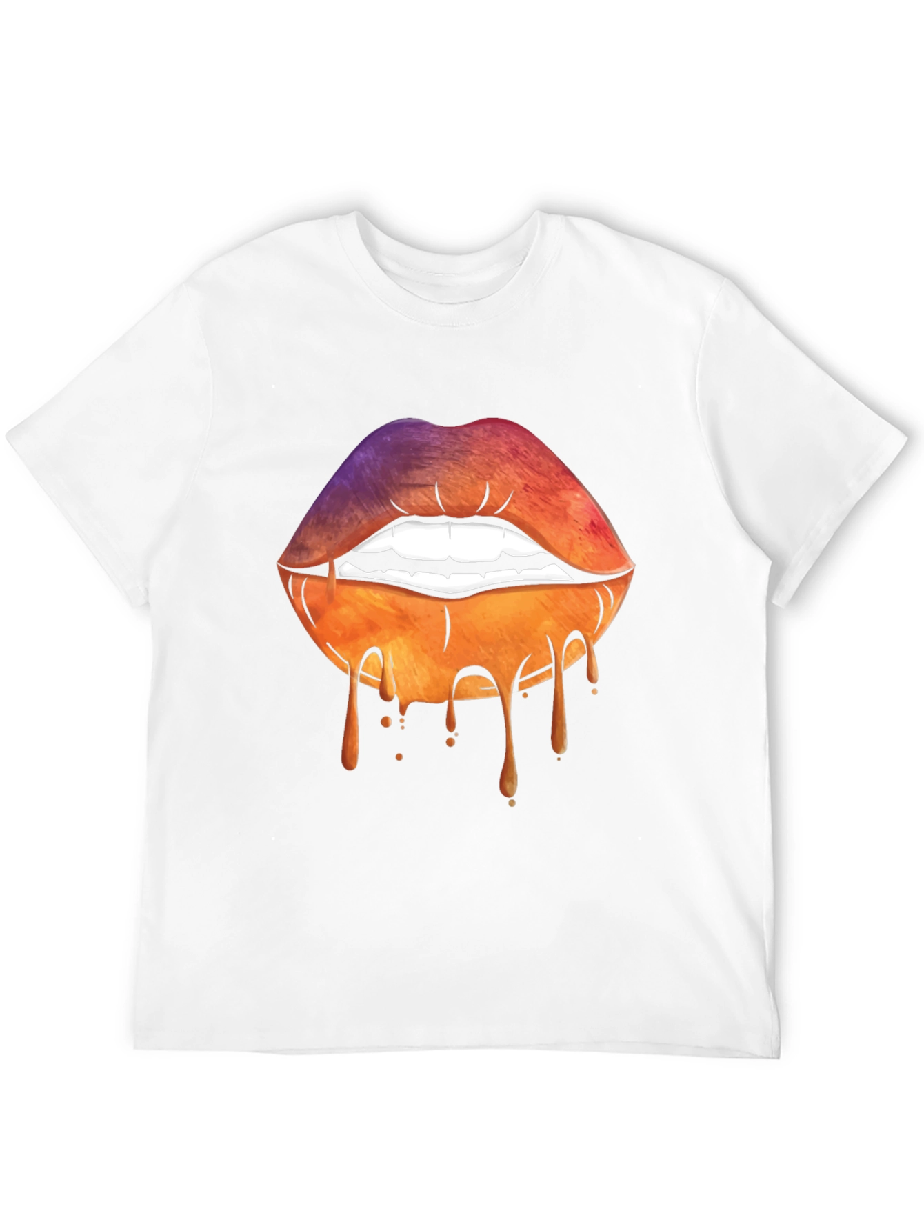 Dripping Lips Graphic Tee - Unique Art T-Shirt