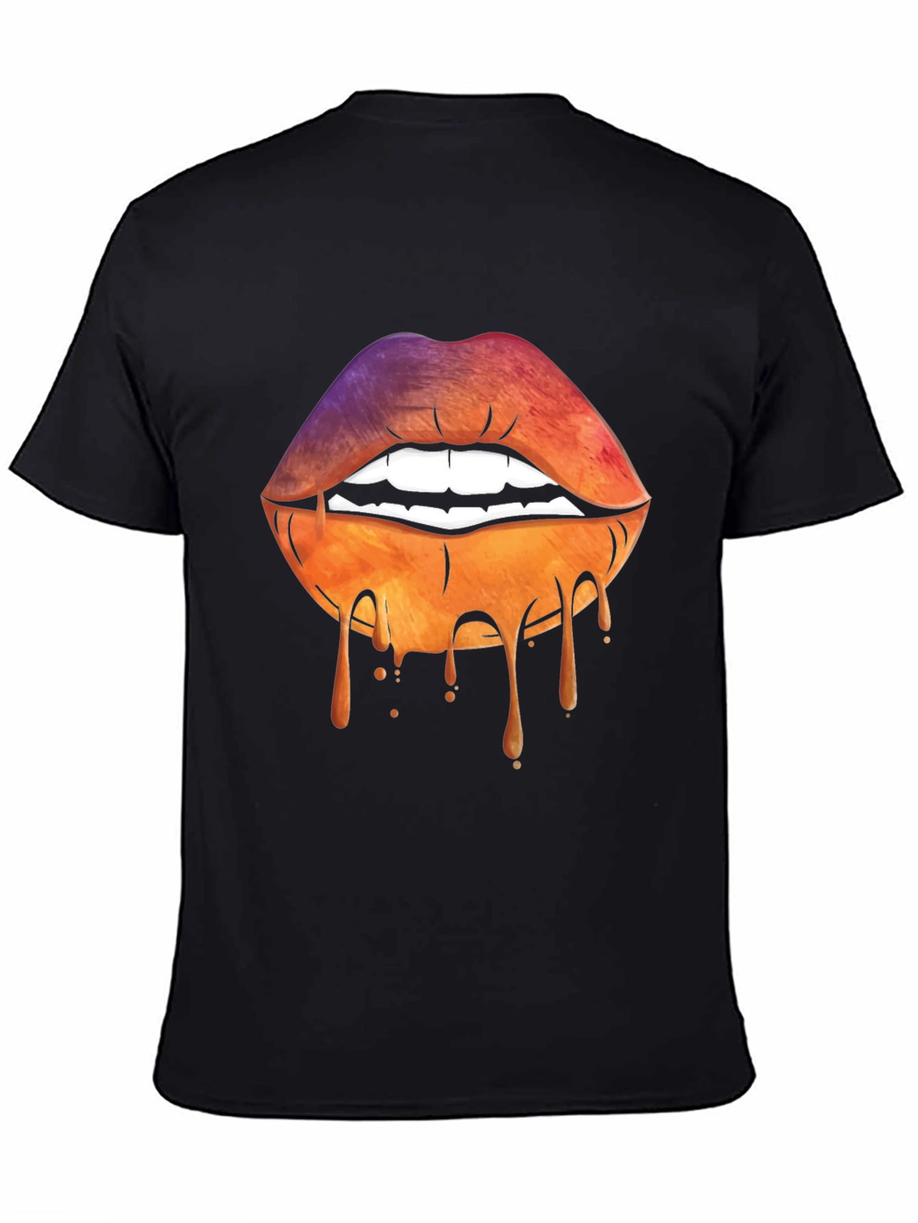 Dripping Lips Graphic Tee - Unique Art T-Shirt