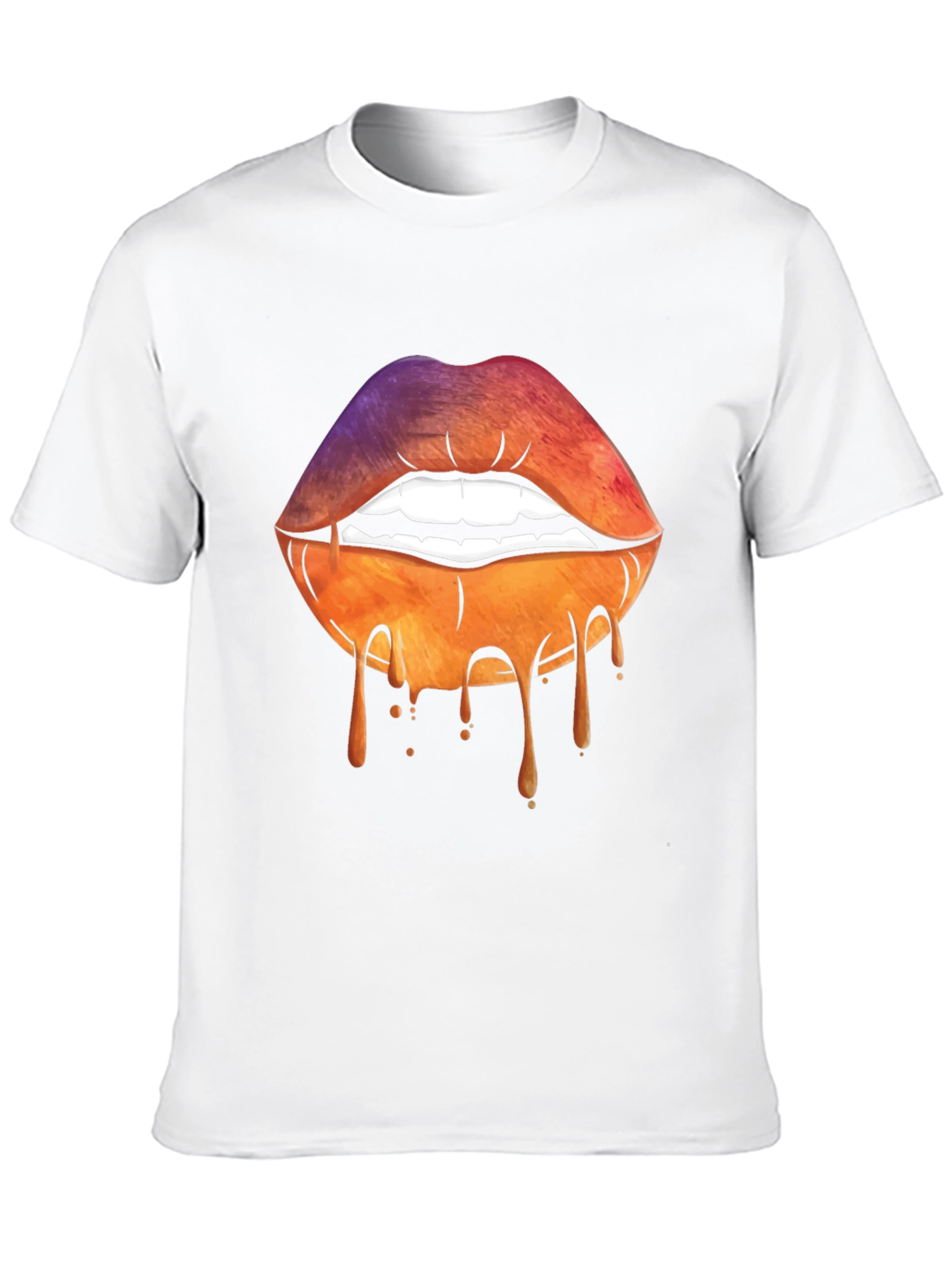 Dripping Lips Graphic Tee - Unique Art T-Shirt