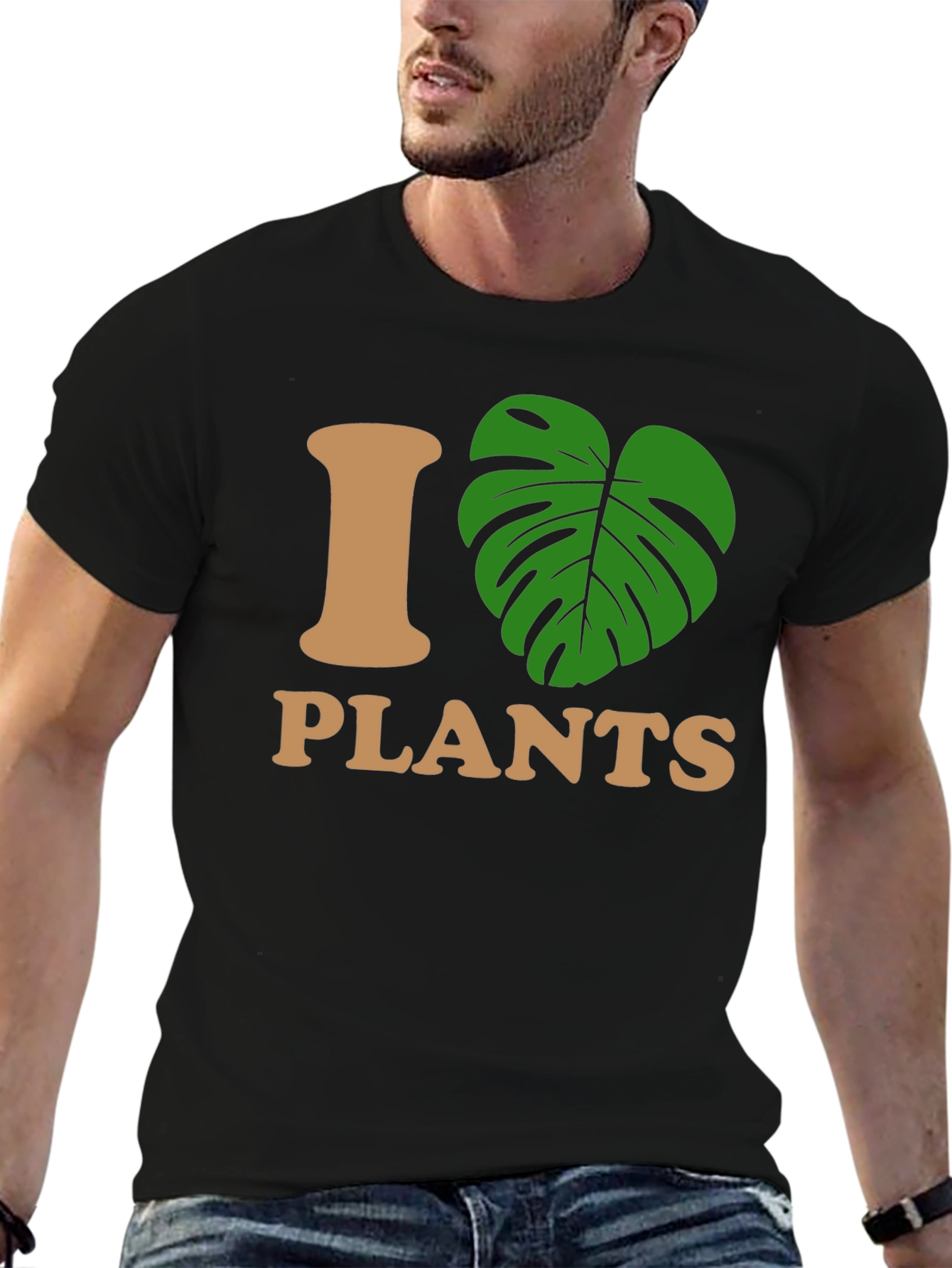 I Heart Plants Graphic T-Shirt - Black Casual Tee