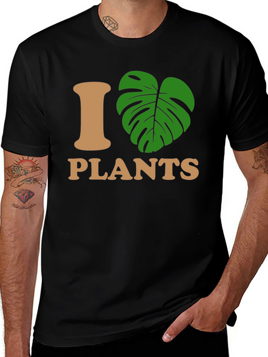 I Heart Plants Graphic T-Shirt - Black Casual Tee