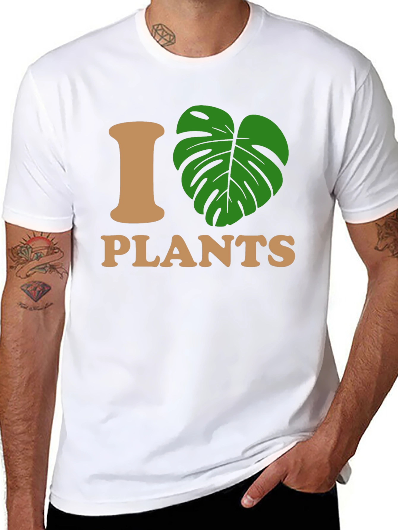 I Heart Plants Graphic T-Shirt - Black Casual Tee