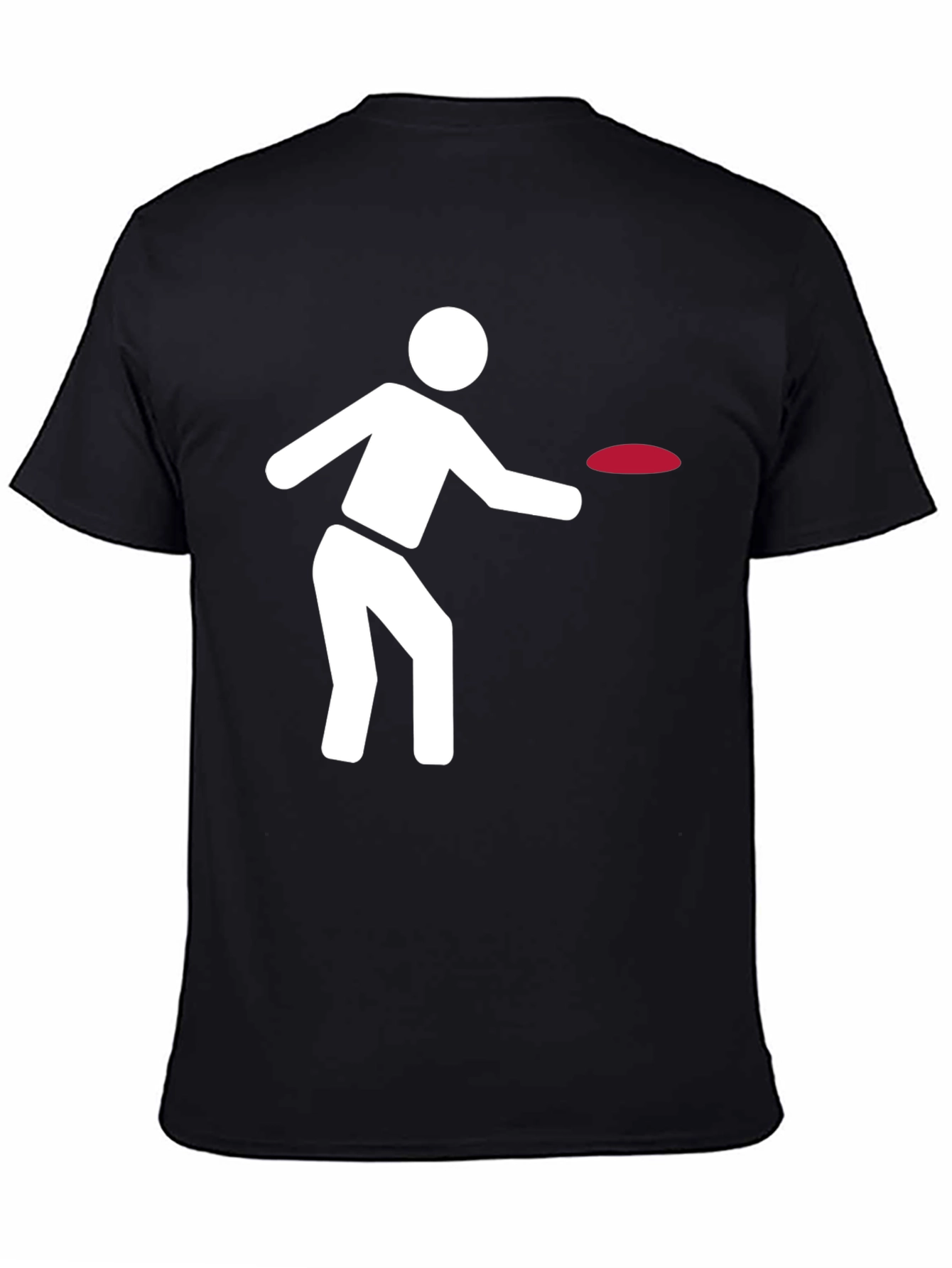Frisbee Player Graphic Tee - Black Cotton Comfort