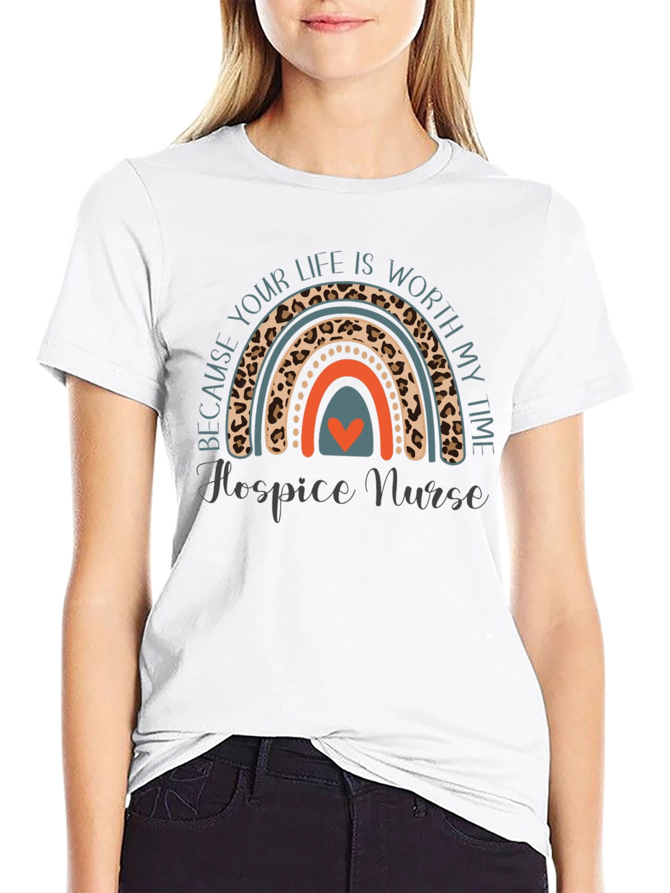 Hospice Nurse Rainbow Graphic Tee