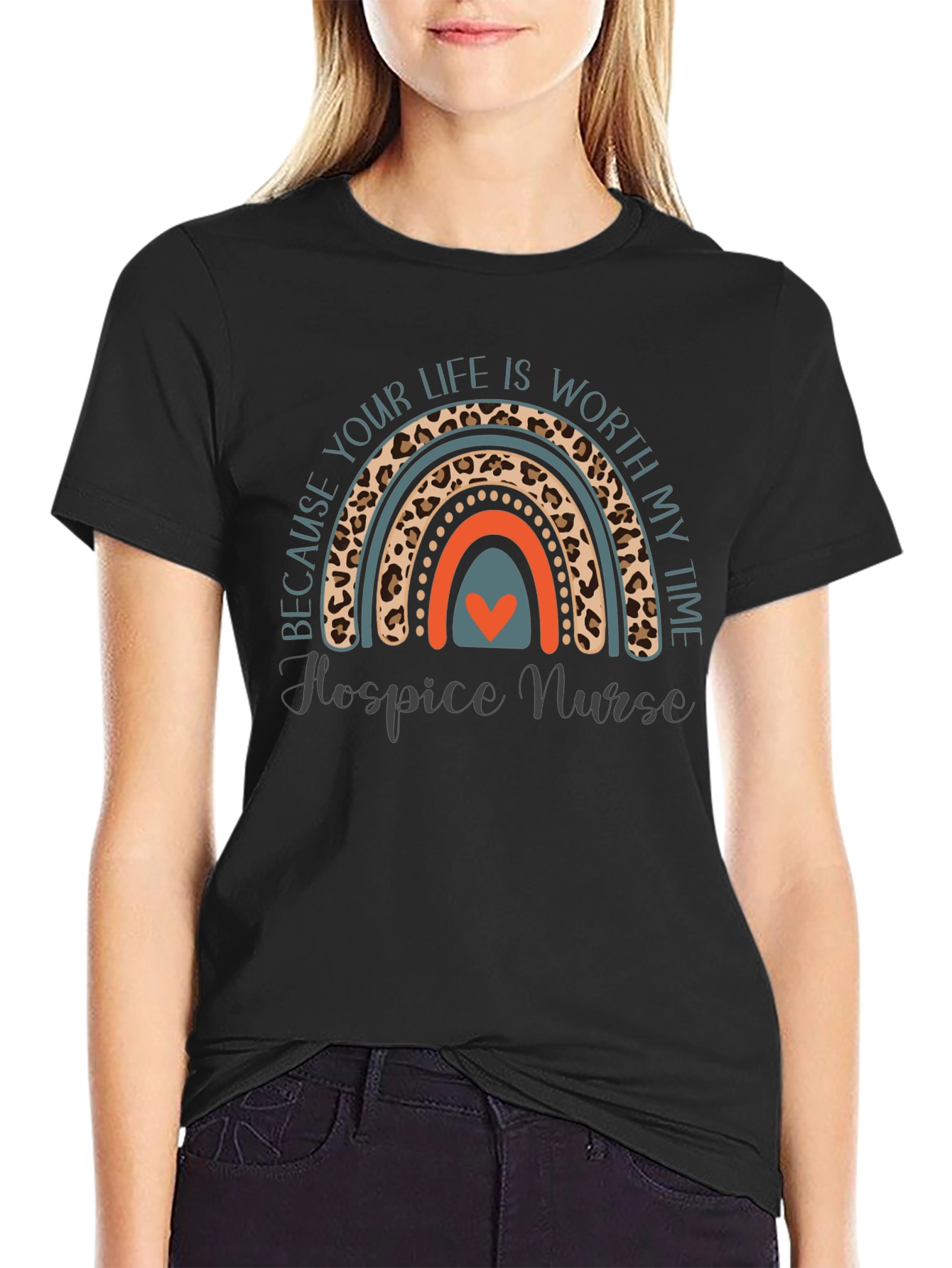 Hospice Nurse Rainbow Graphic Tee