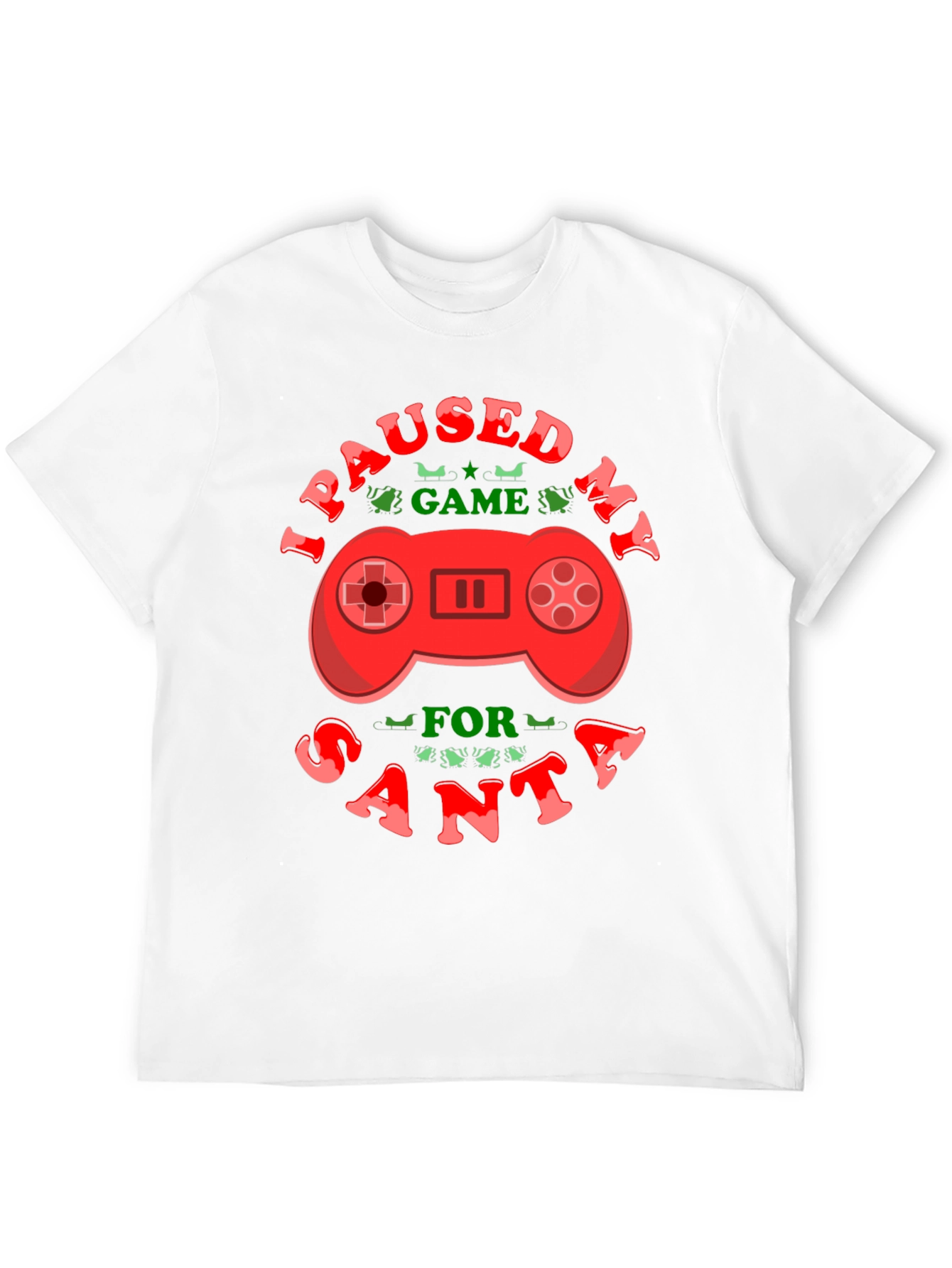I Paused My Game For Santa Black T-Shirt