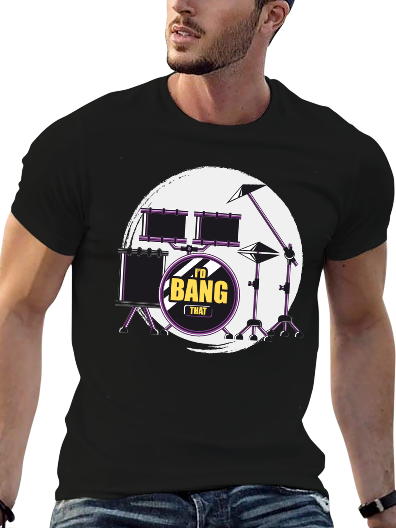 Id Bang That Drummer Black T-Shirt