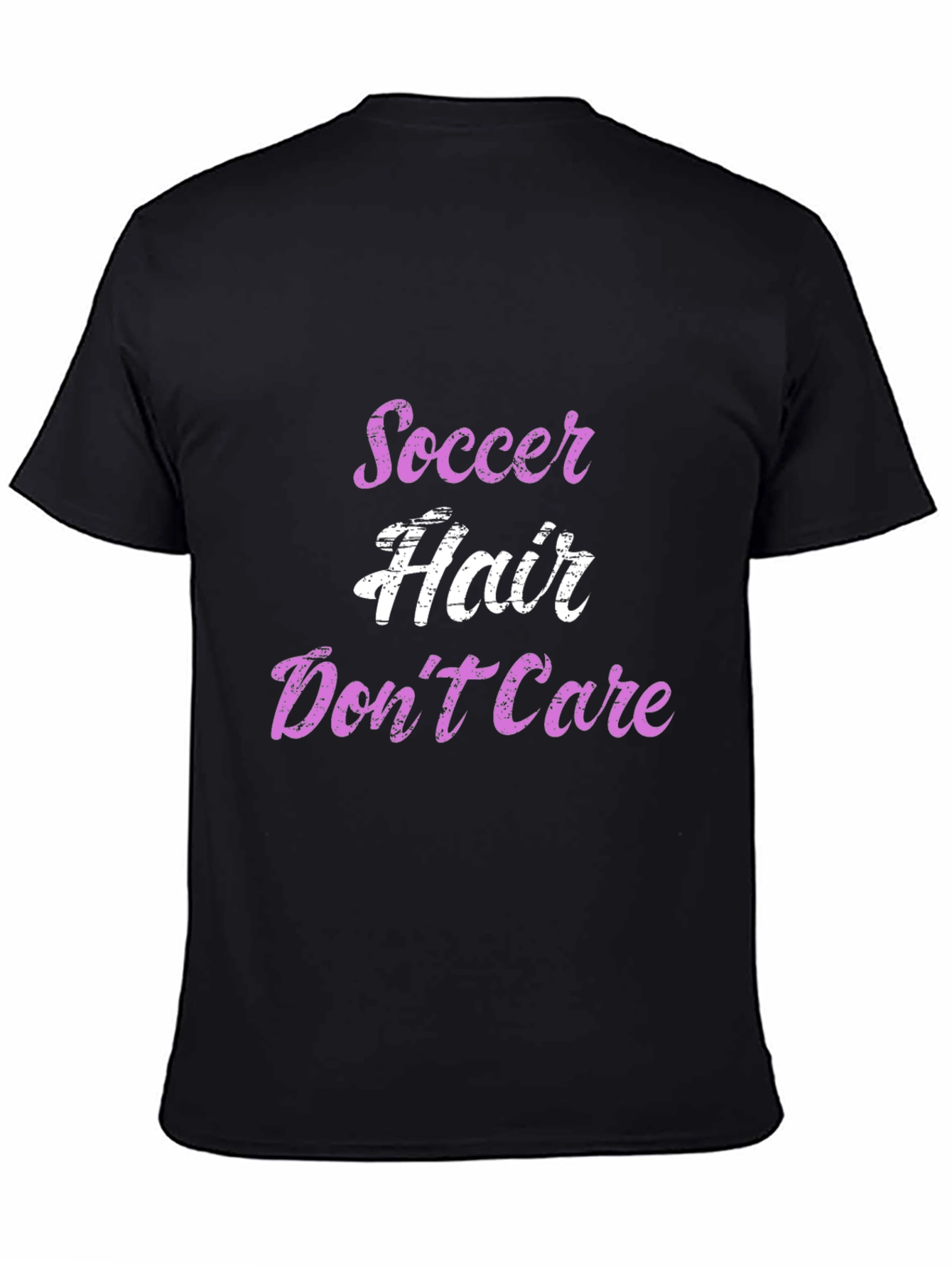 Soccer Hair Dont Care Black Graphic Tee