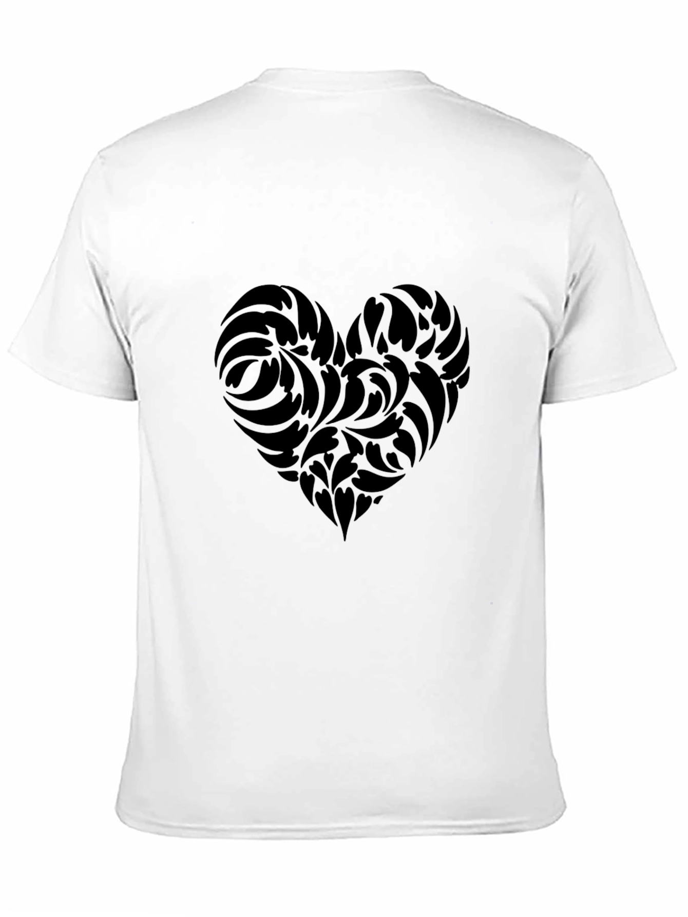 Elegant Black Heart Pattern T-Shirt