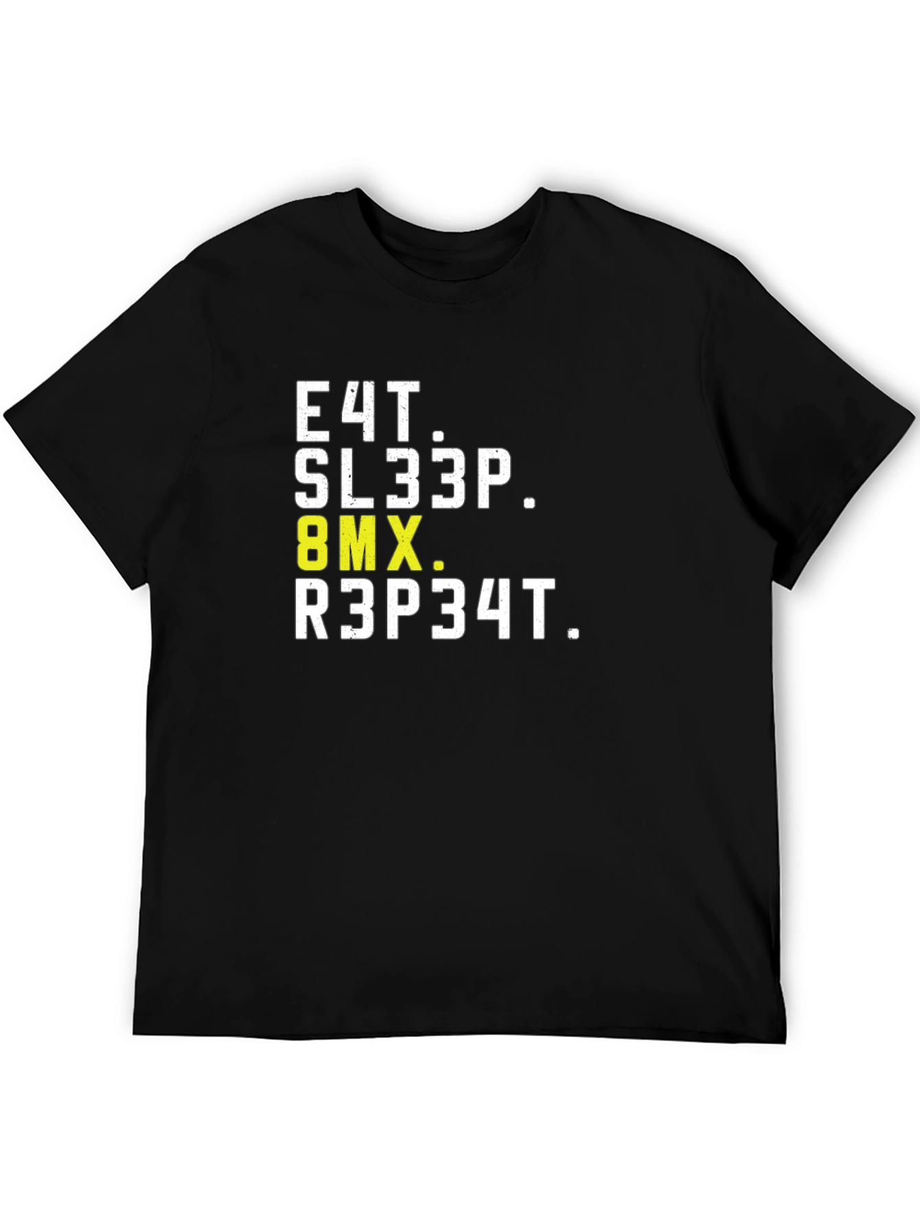 Eat Sleep BMX Repeat Black Graphic T-Shirt