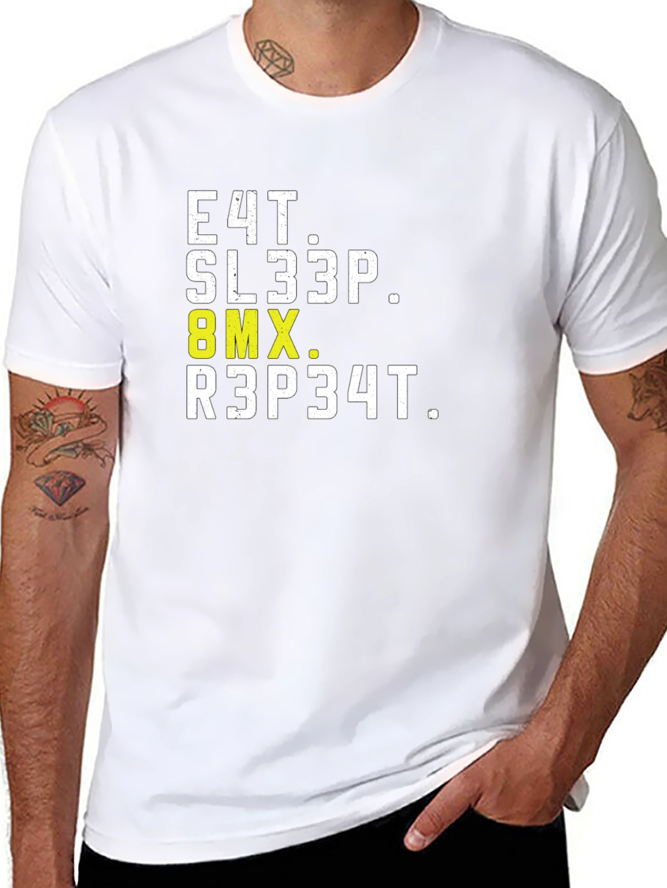 Eat Sleep BMX Repeat Black Graphic T-Shirt