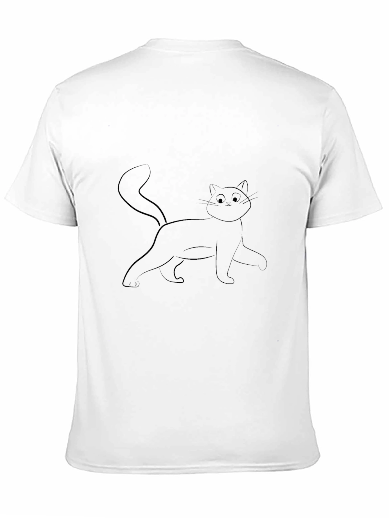 Black Cat Outline Graphic T-Shirt