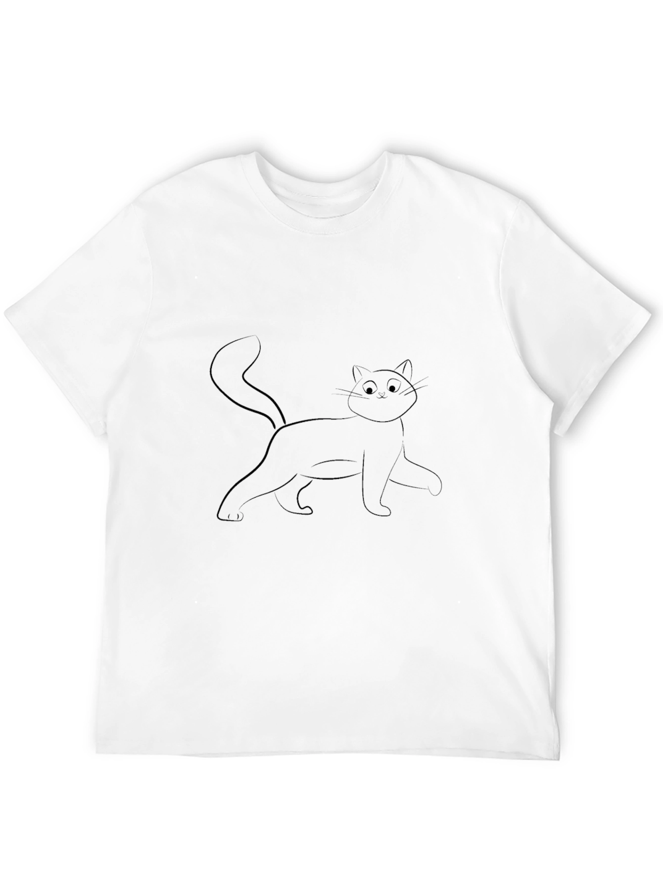 Black Cat Outline Graphic T-Shirt