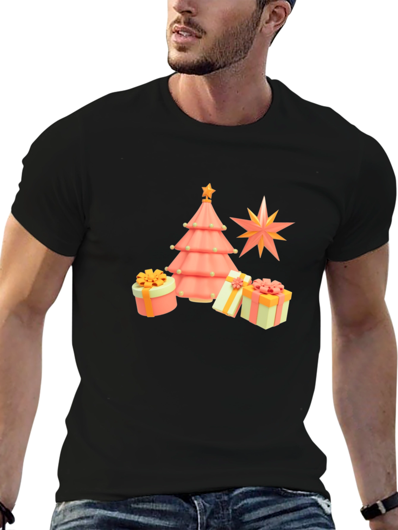 Festive Christmas Tree & Gift T-Shirt