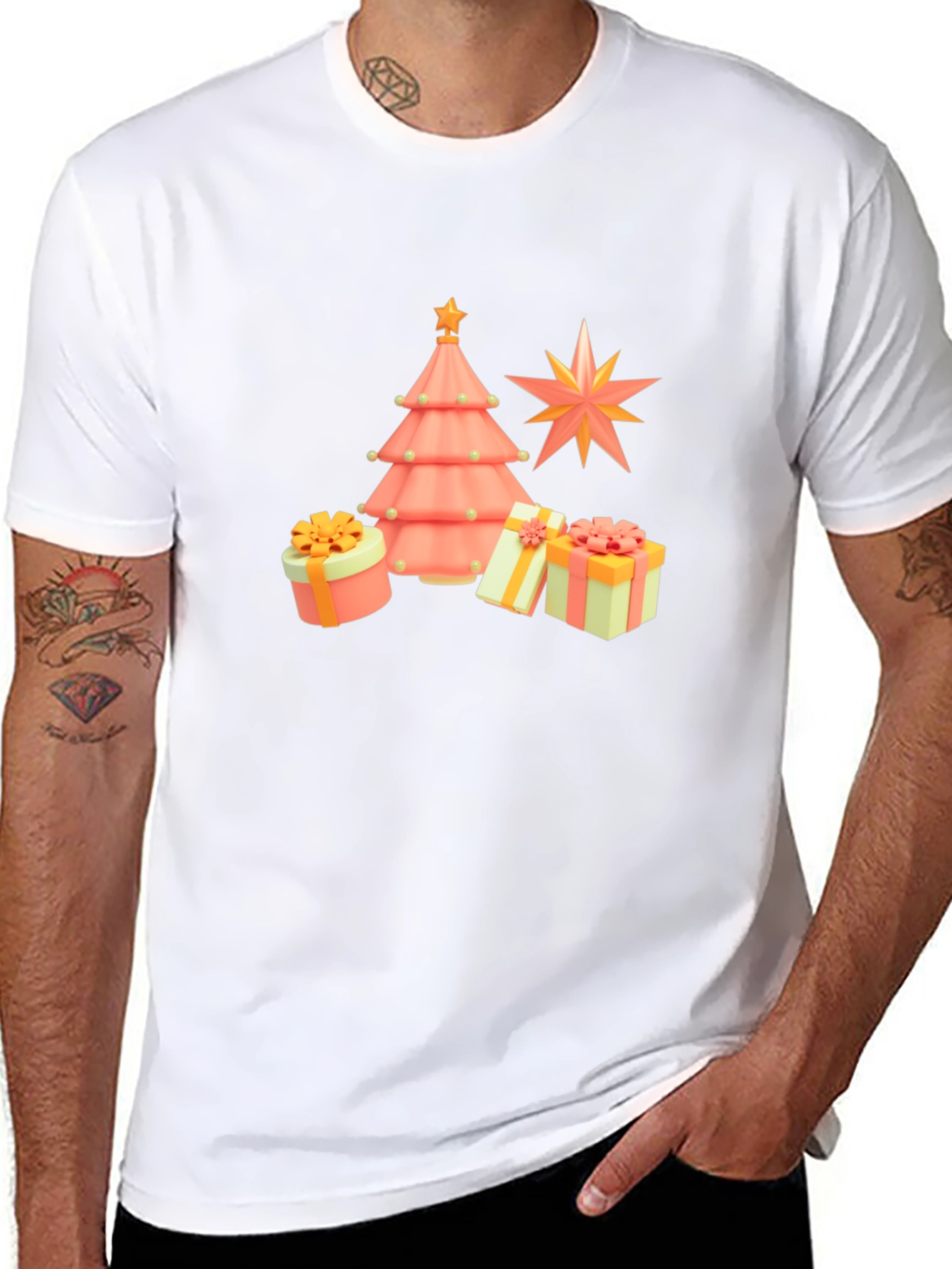 Festive Christmas Tree & Gift T-Shirt