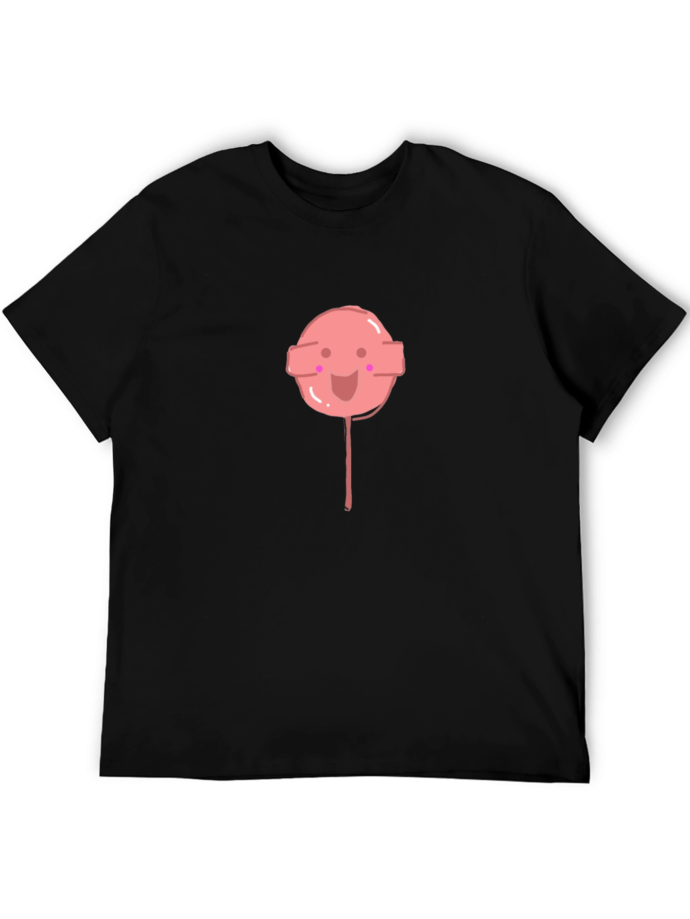 Cute Lollipop Graphic Black Tee