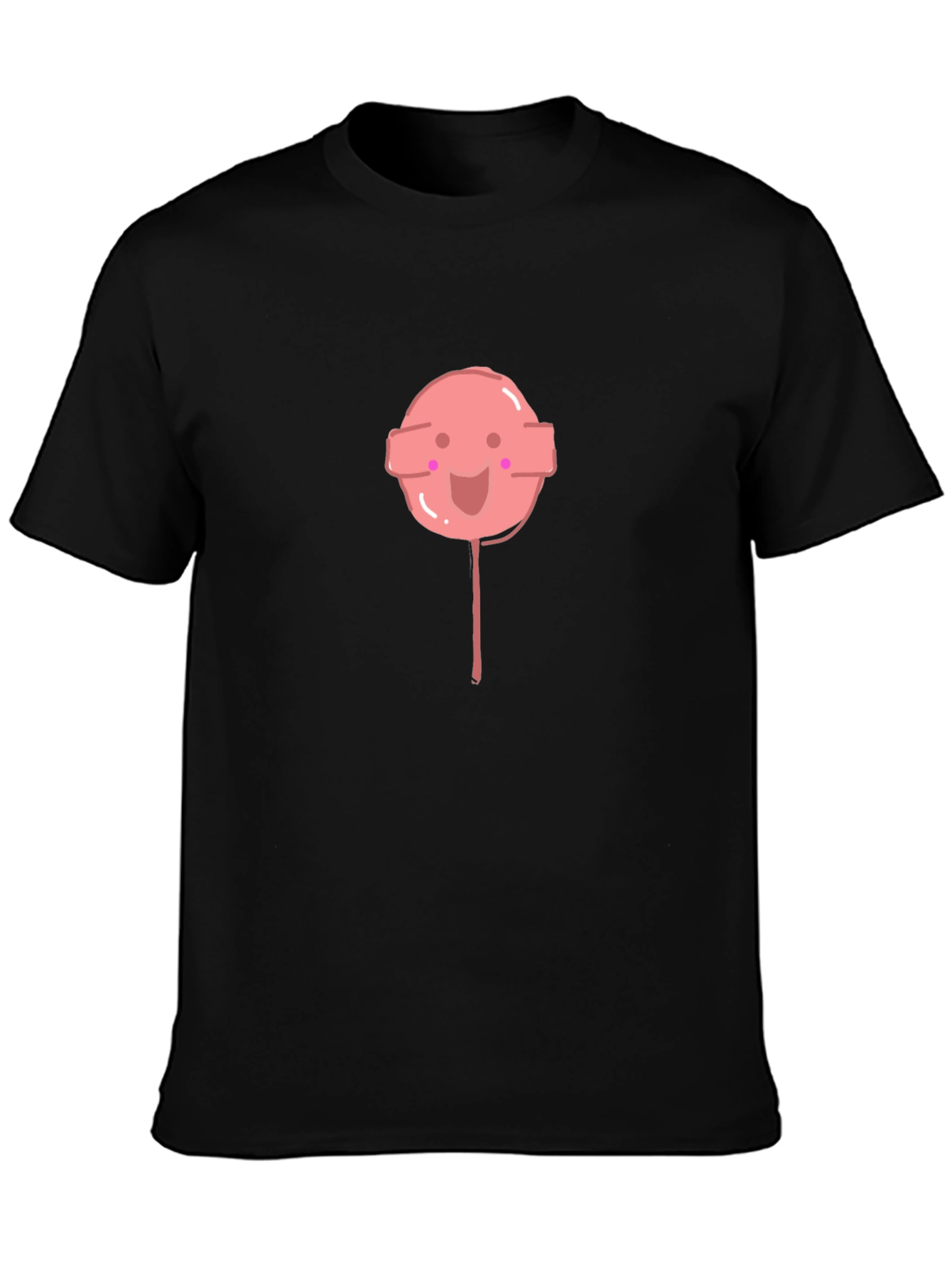 Cute Lollipop Graphic Black Tee