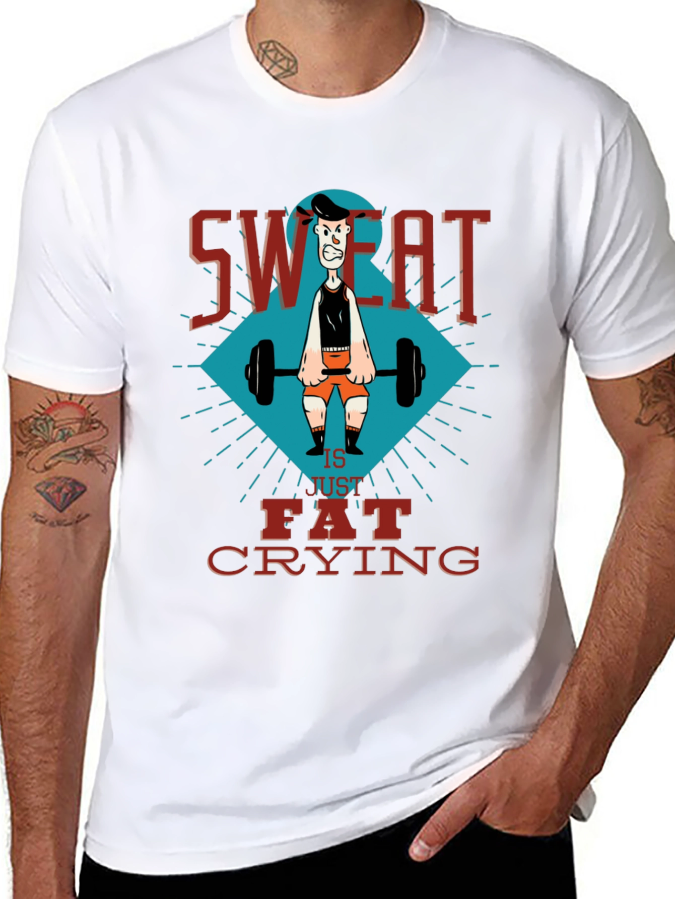 Sweat is Fat Crying Gym T-Shirt