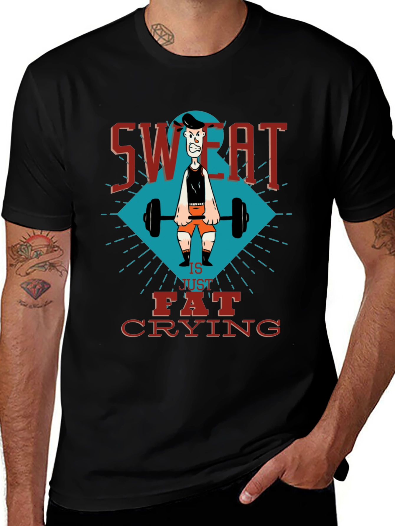 Sweat is Fat Crying Gym T-Shirt