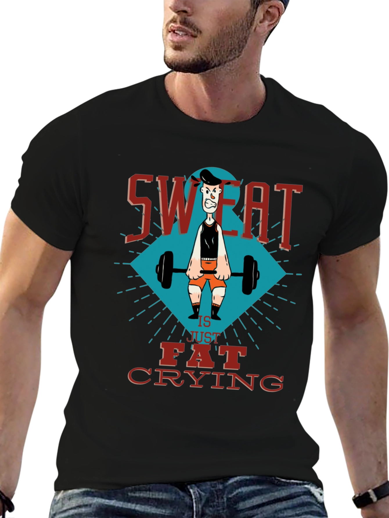 Sweat is Fat Crying Gym T-Shirt