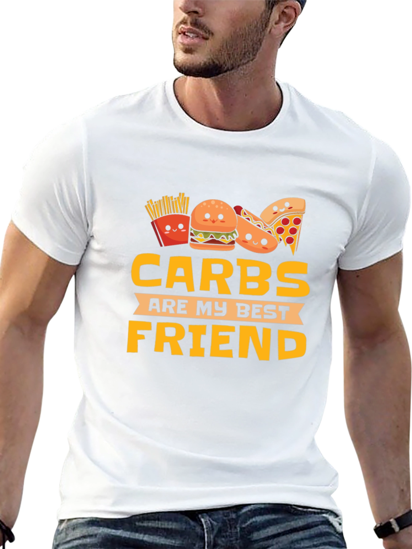 Carbs Are My Best Friend Graphic Tee - Black
