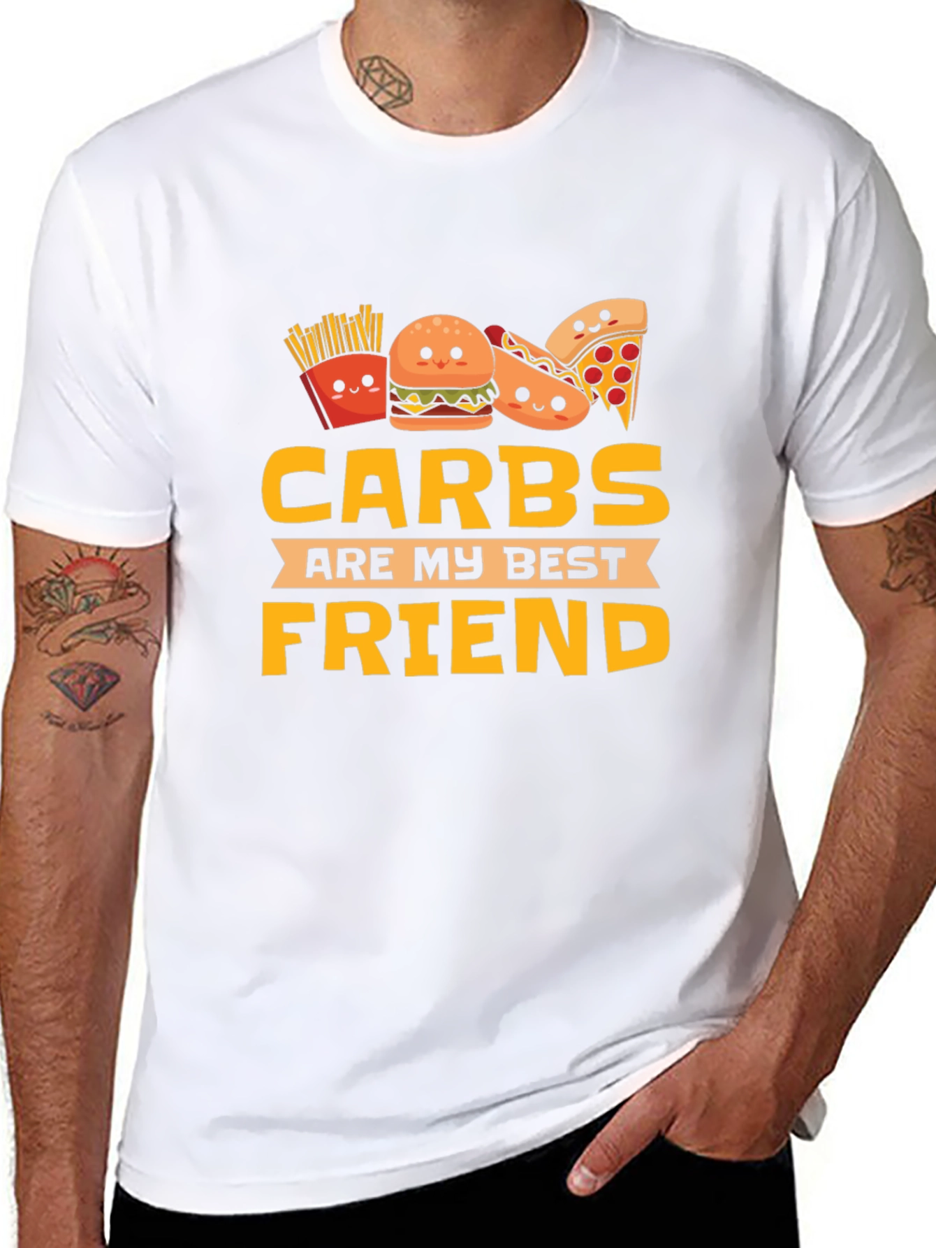 Carbs Are My Best Friend Graphic Tee - Black