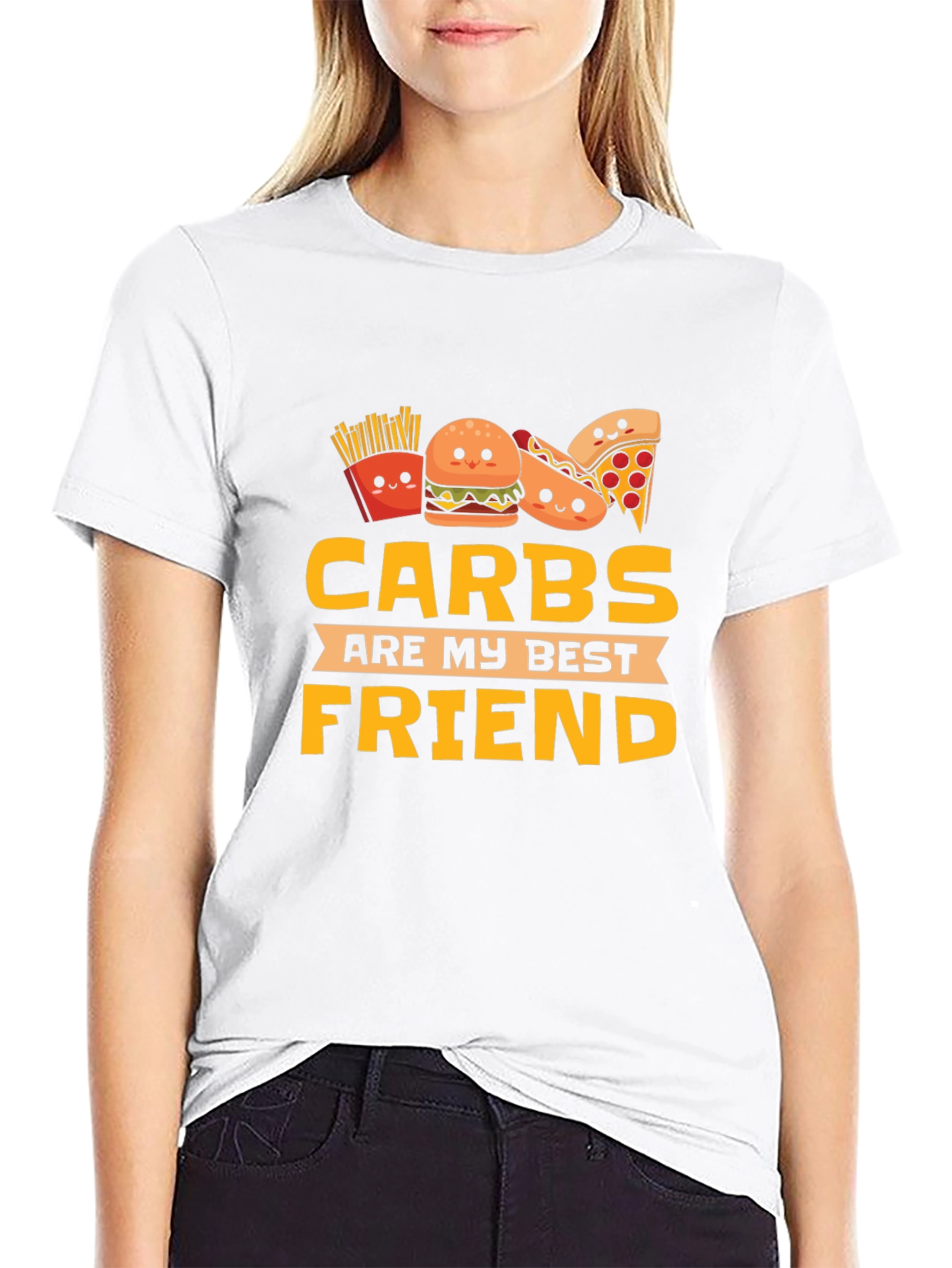 Carbs Are My Best Friend Graphic Tee - Black
