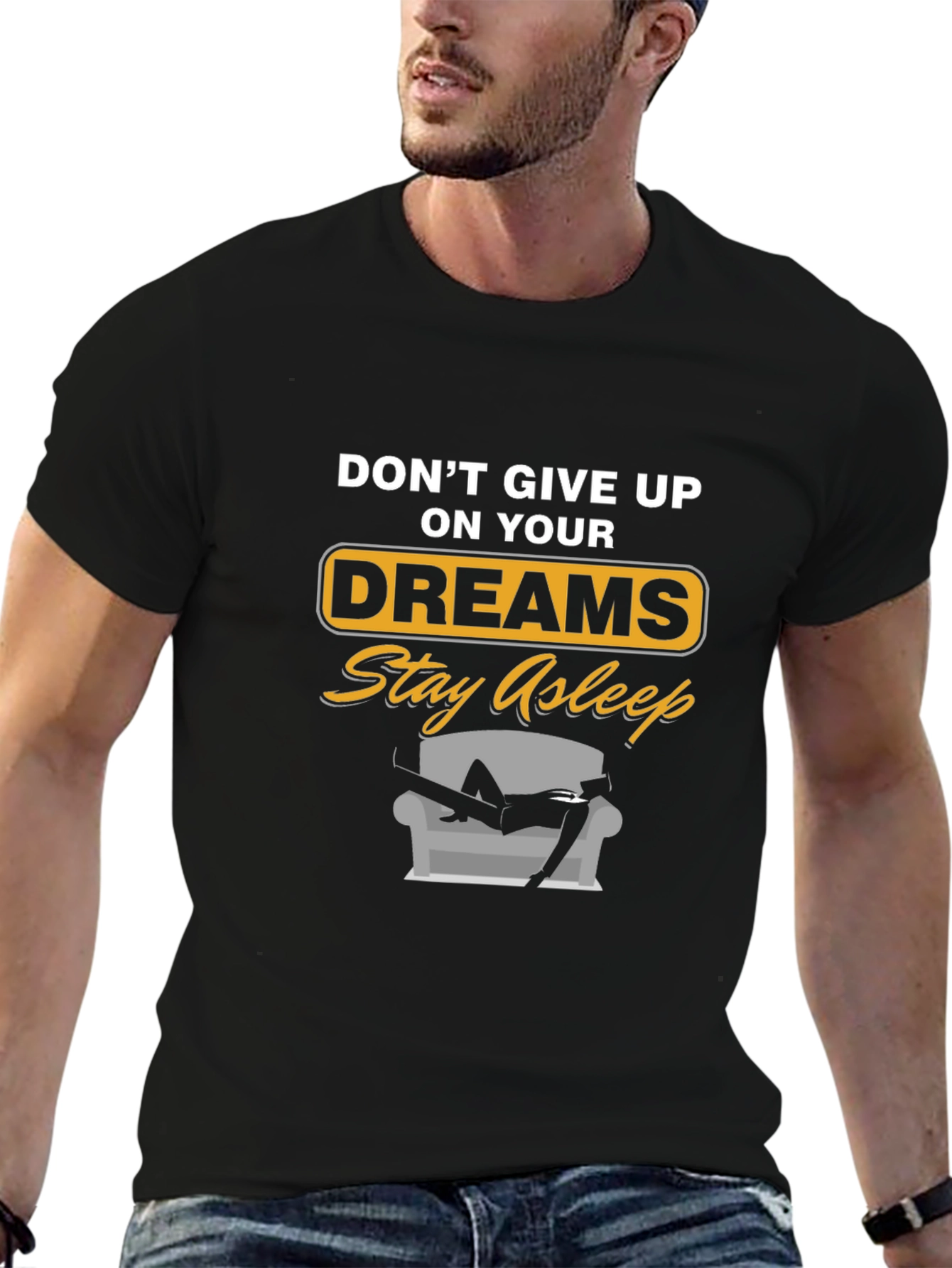 Funny Dreams Stay Asleep Graphic Tee