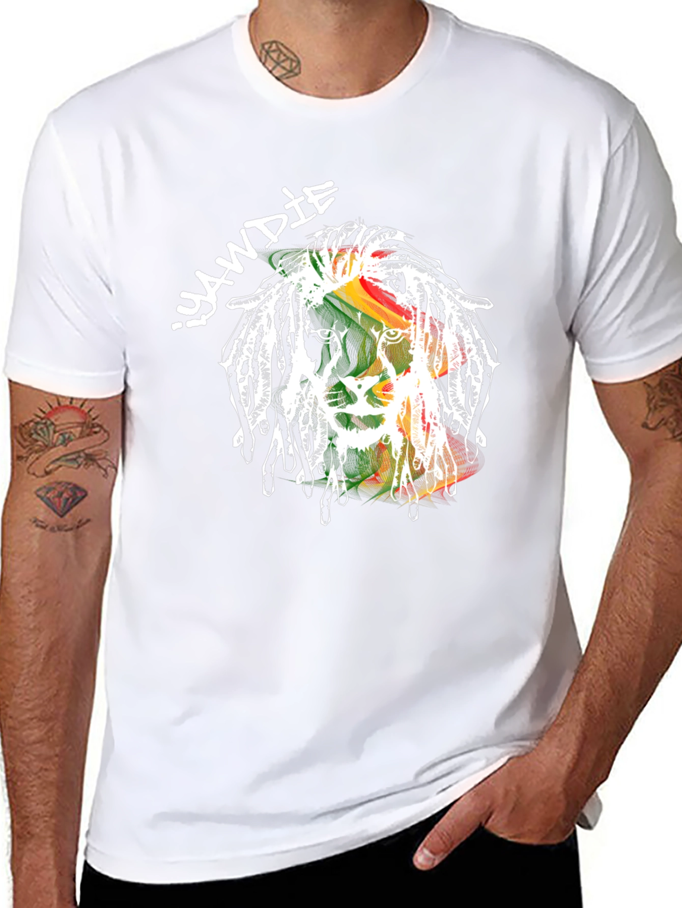 Rasta Lion IYAWDIE Graphic T-Shirt