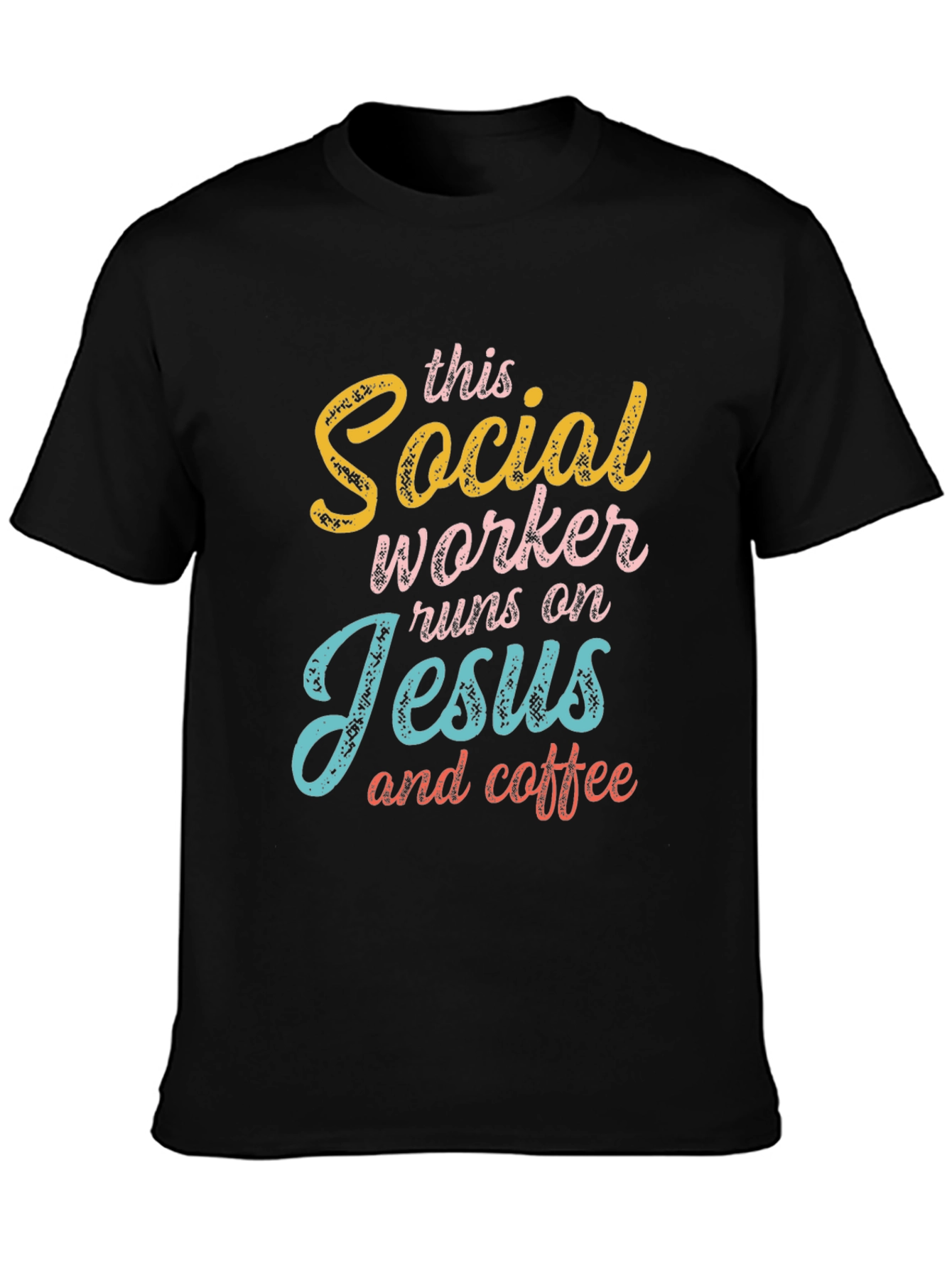 Social Worker Jesus & Coffee Graphic T-Shirt