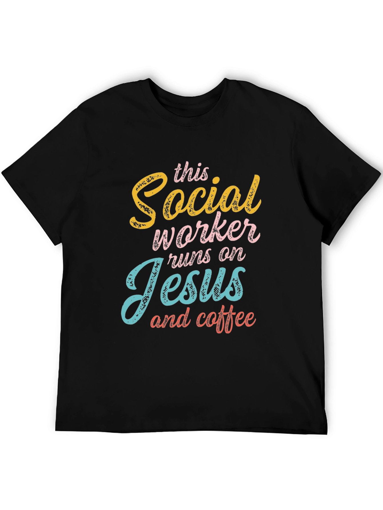 Social Worker Jesus & Coffee Graphic T-Shirt