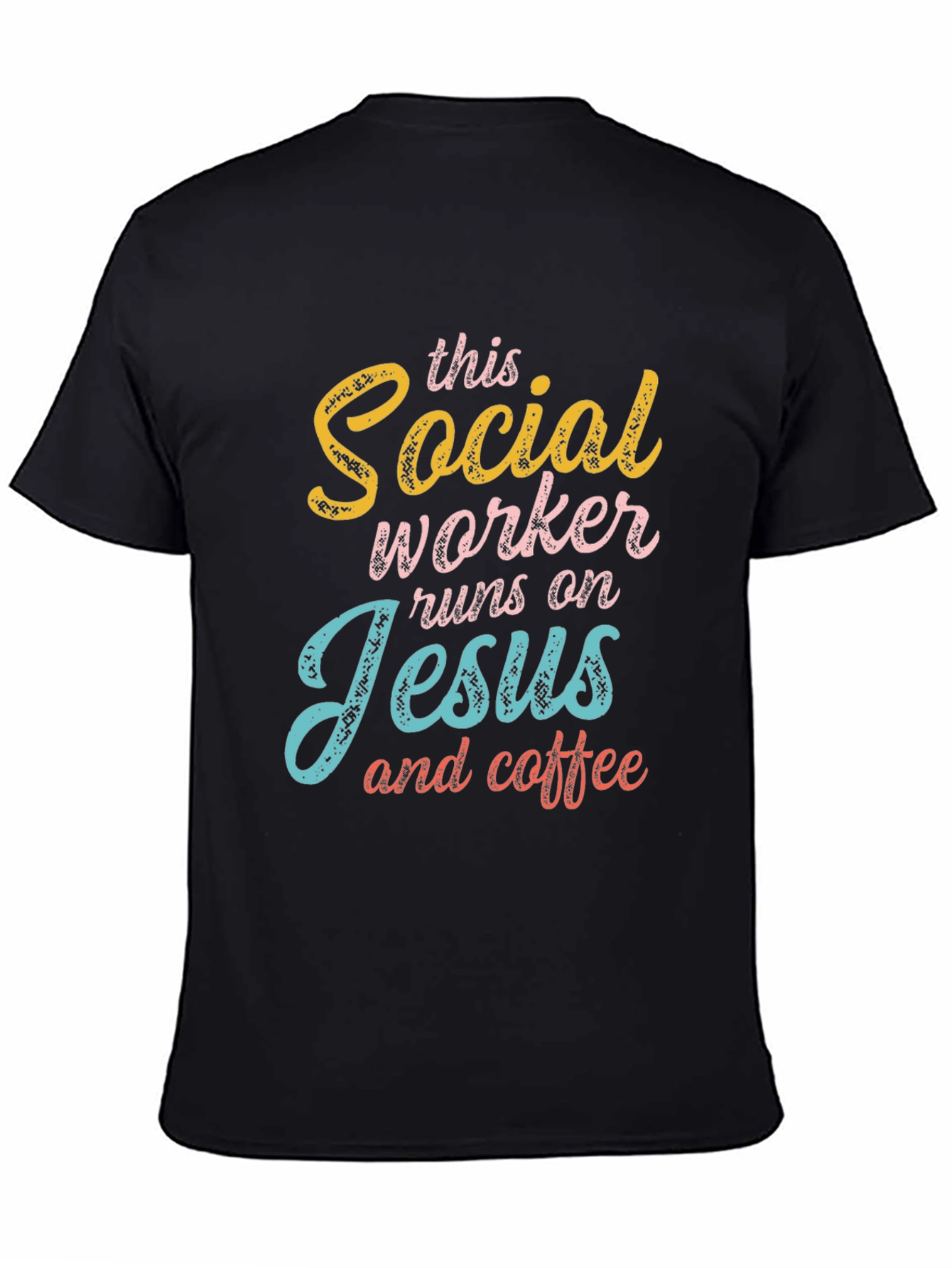 Social Worker Jesus & Coffee Graphic T-Shirt