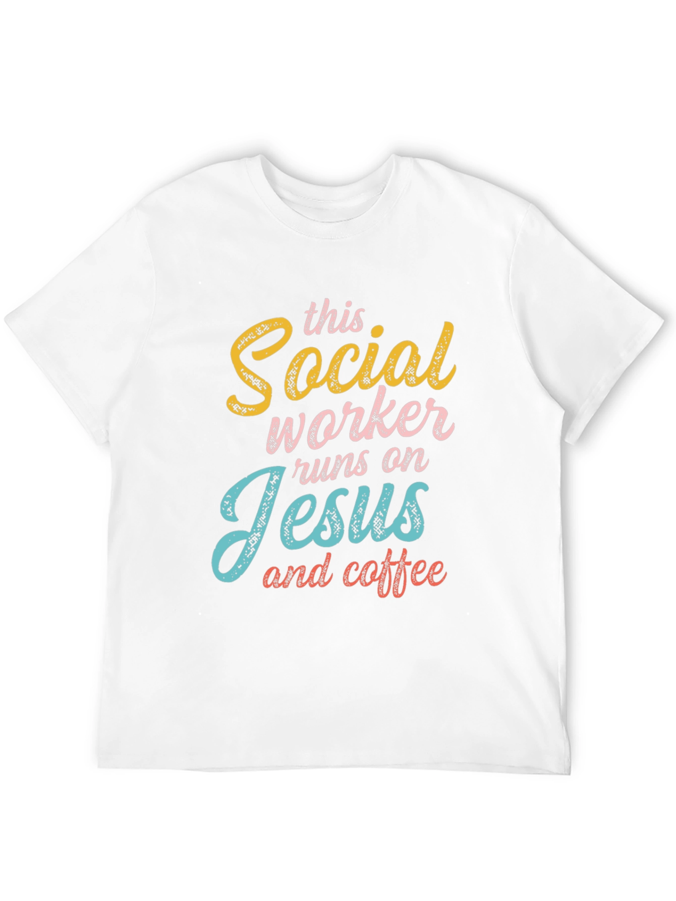 Social Worker Jesus & Coffee Graphic T-Shirt
